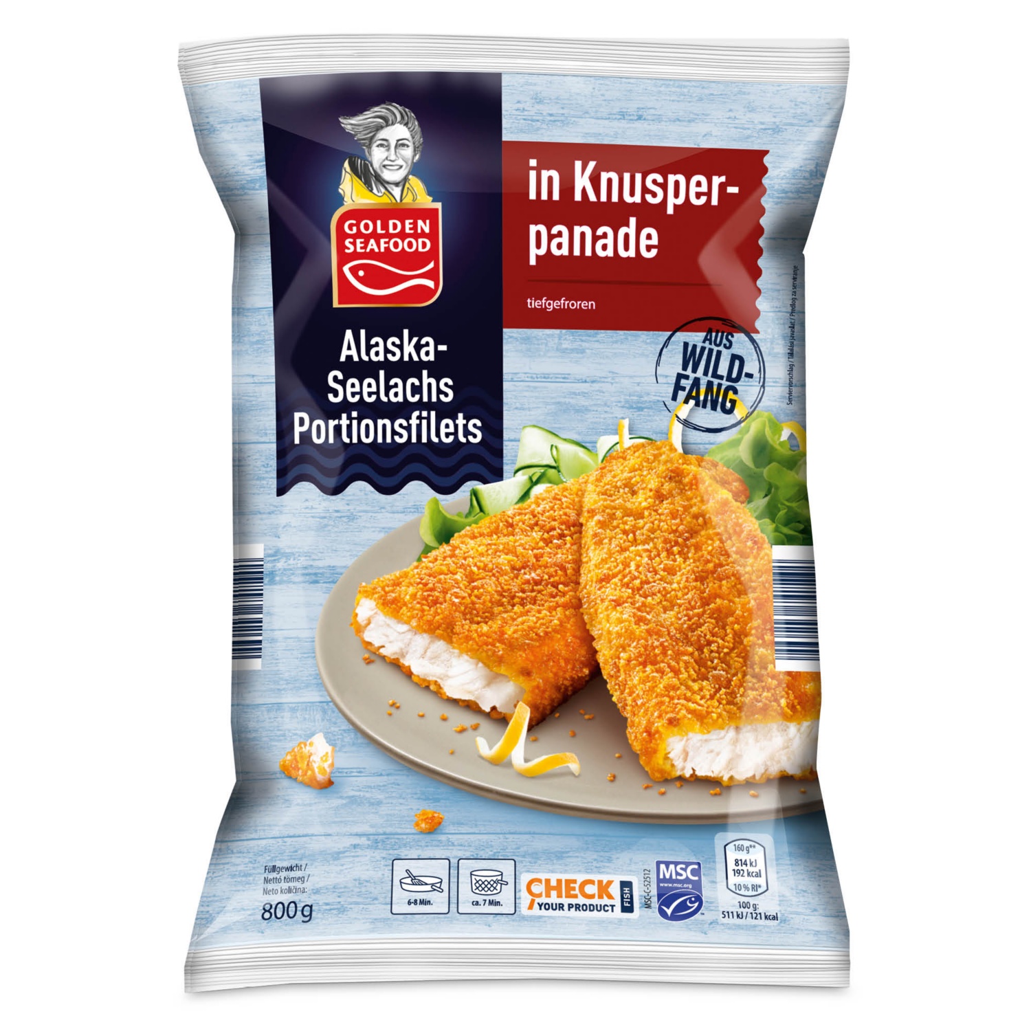 GOLDEN SEAFOOD Alaszkai tőkehal, ropogós panírban, 800 g