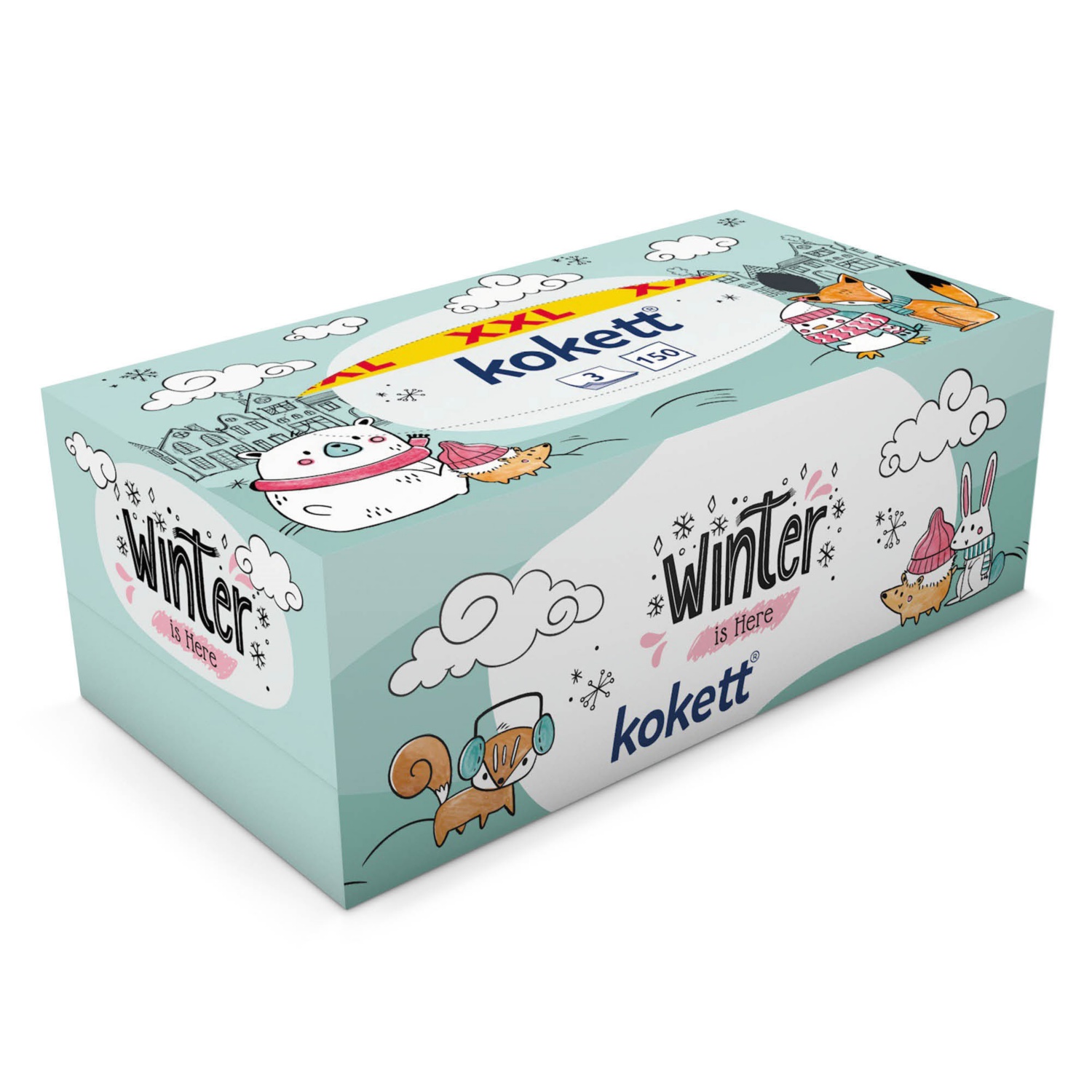 KOKETT Papír zsebkendő dobozban