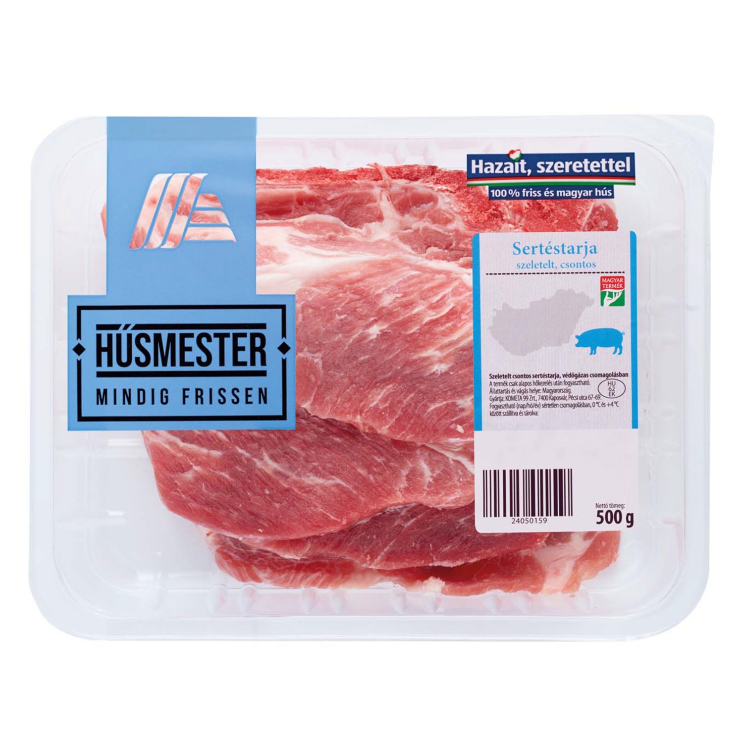 HÚSMESTER Sertéstarja, csontos, 500 g