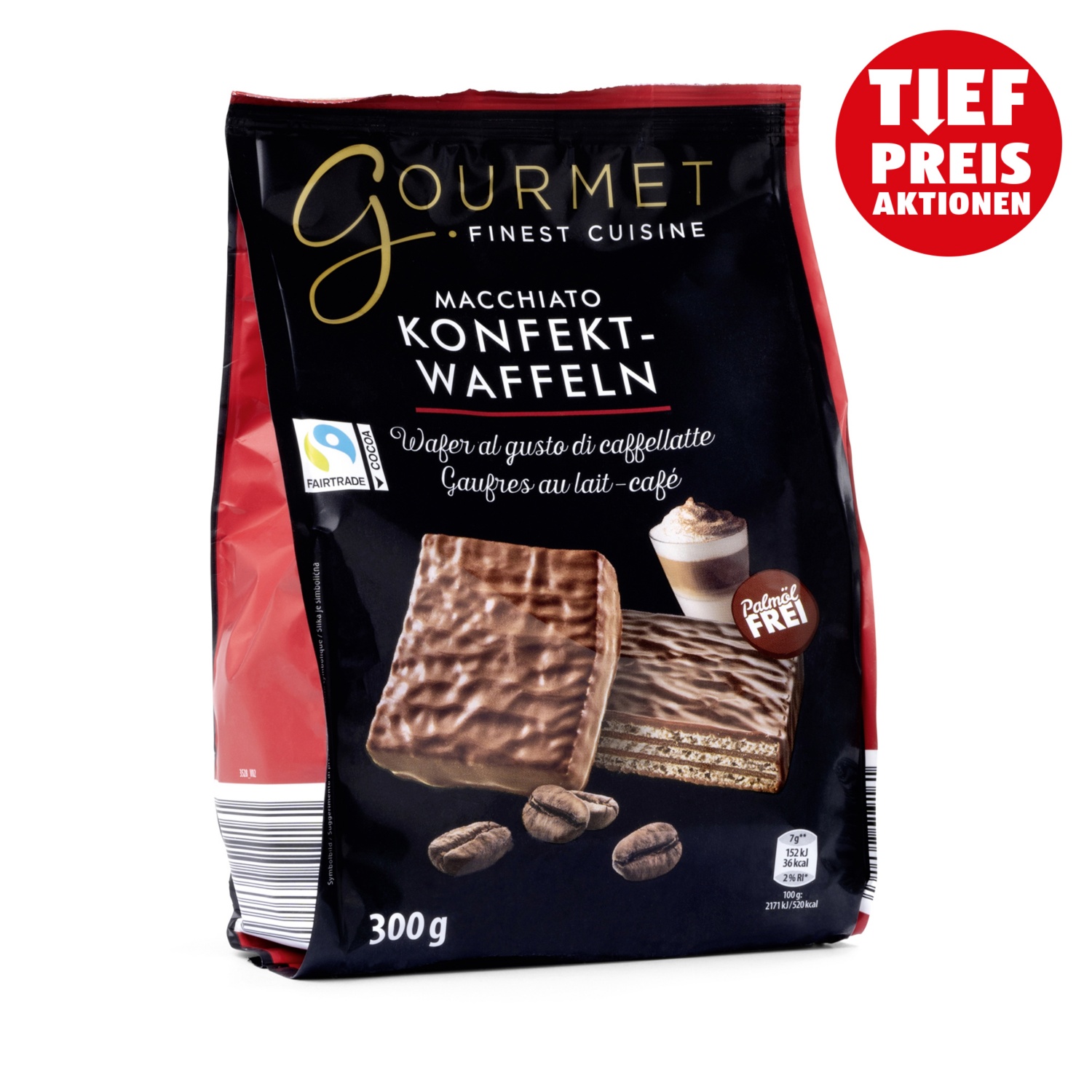 GOURMET FINEST CUISINE Konfekt-Waffeln, Latte Macchiato