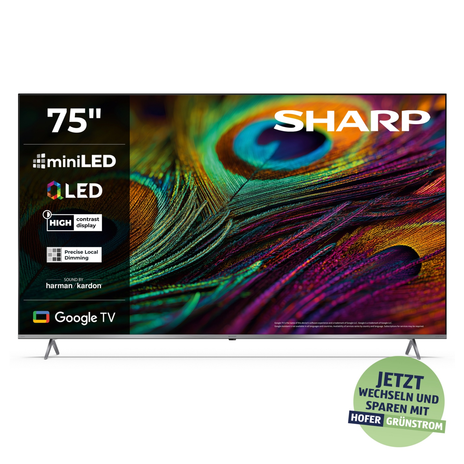 SHARP 75” (189 cm) 4K UHD QLED Mini Led 75JP7265E Google TV™