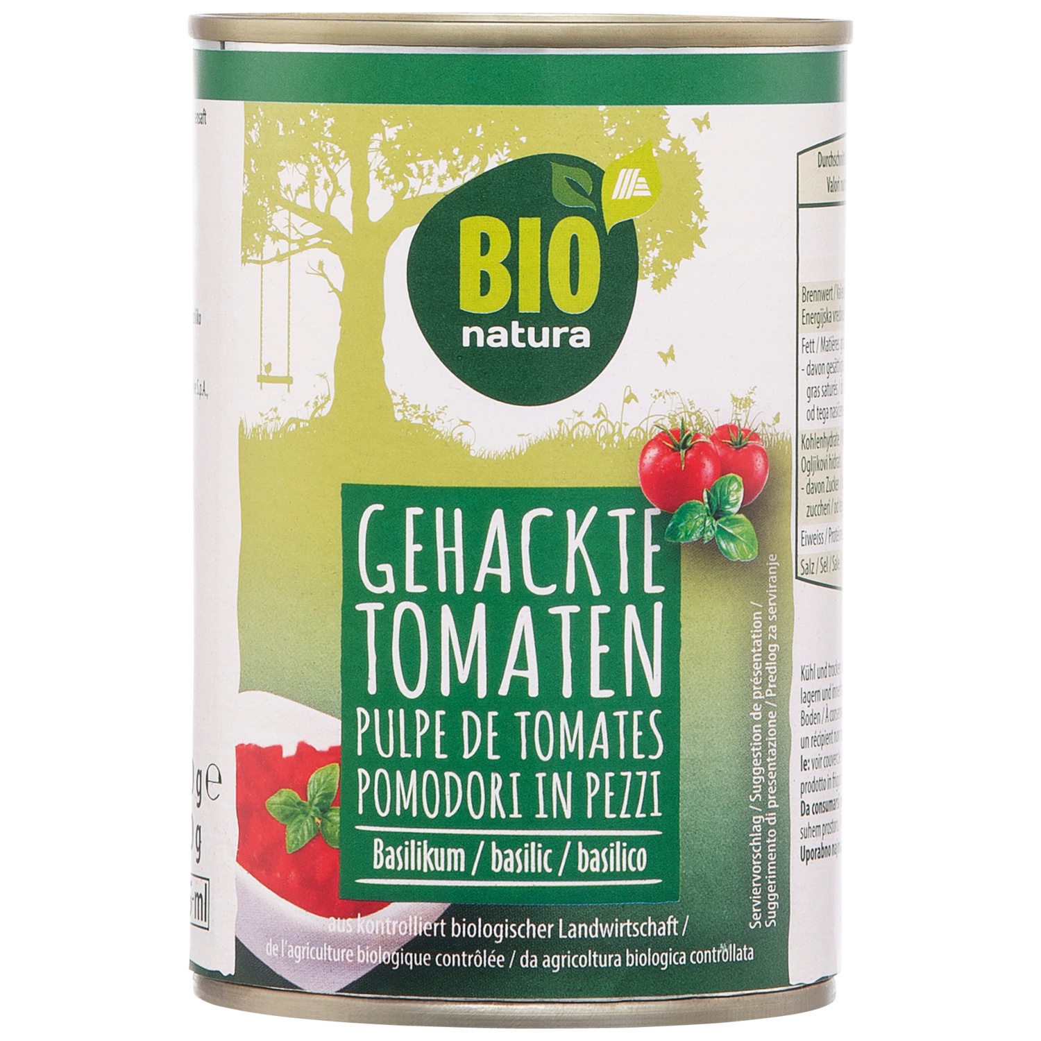 BIO Pomodori a pezzetti, basilico