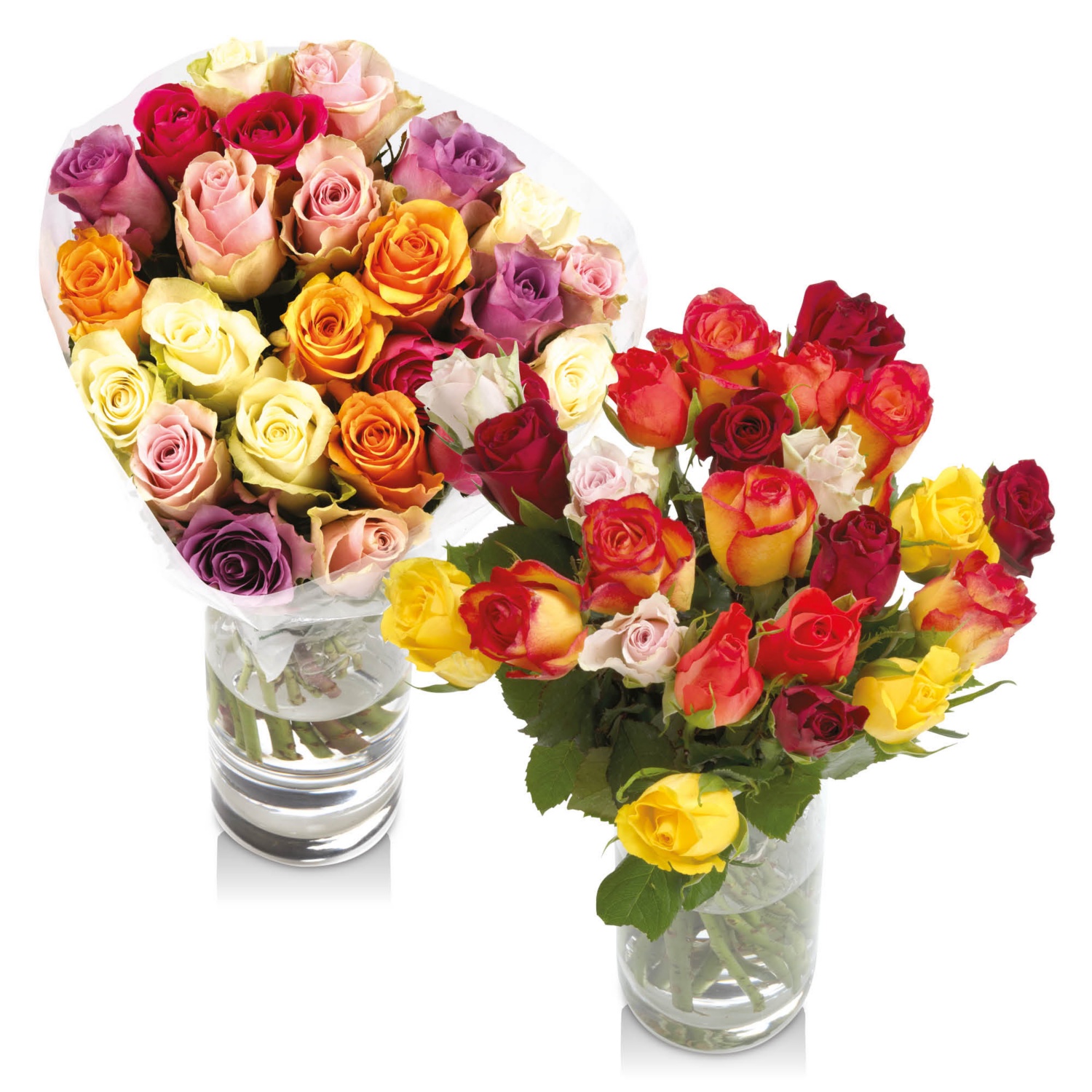 Színes rózsacsokor