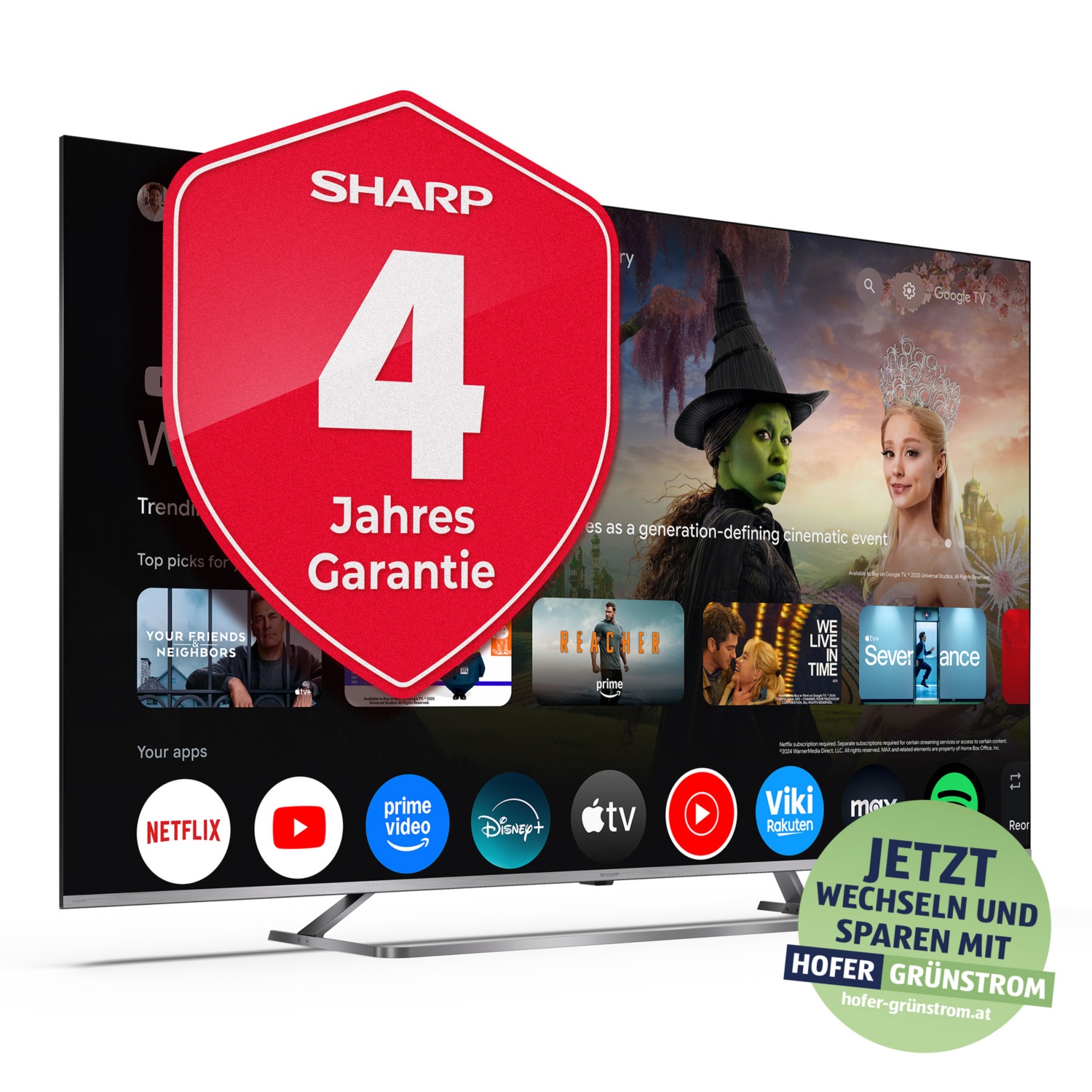 SHARP 65” (164 cm) 4K UHD QLED Mini Led 65JP7265E Google TV™
