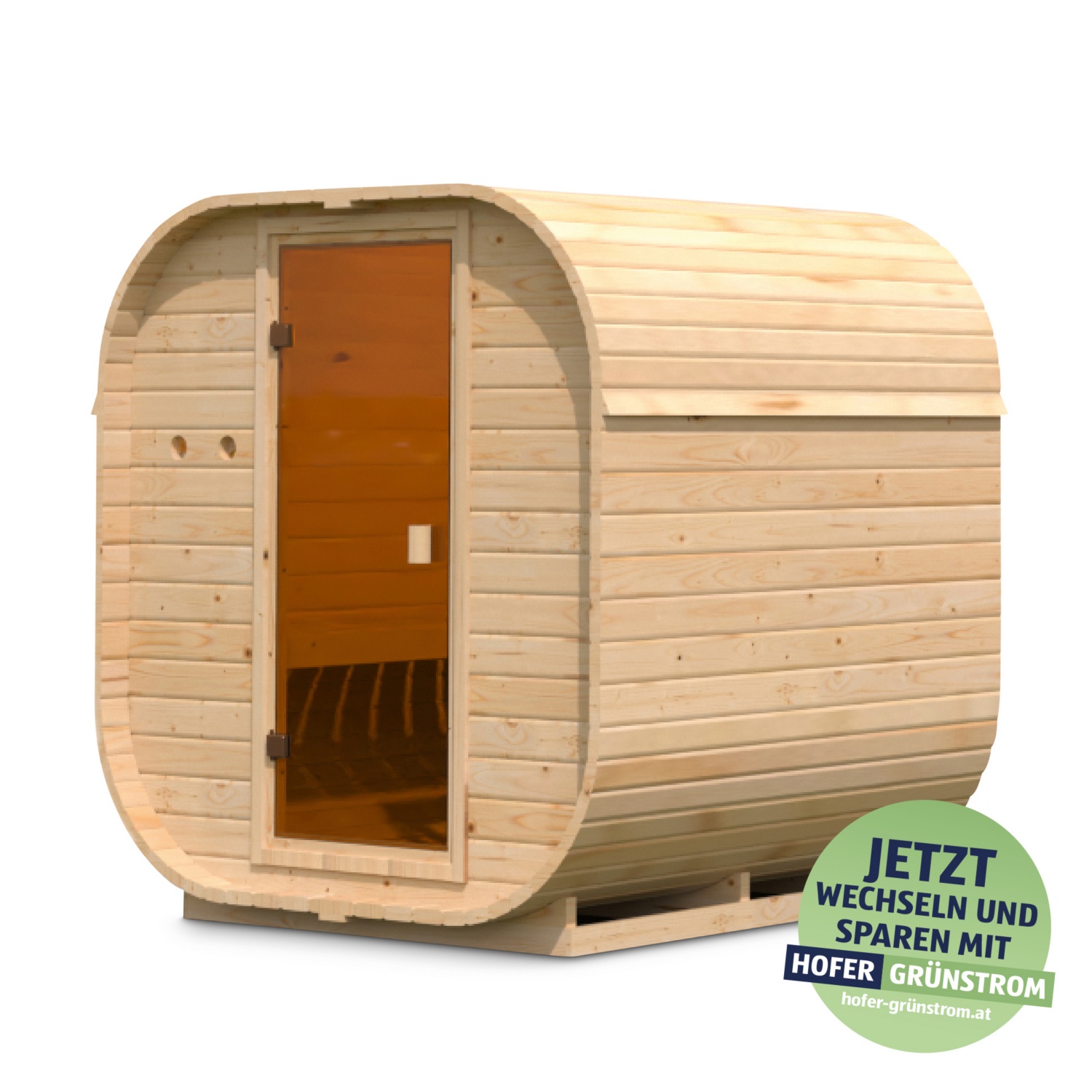 Karibu Würfelsaunahaus Louisa inkl. Ofen 9 kW integr. Strg mit Dacheindeckung