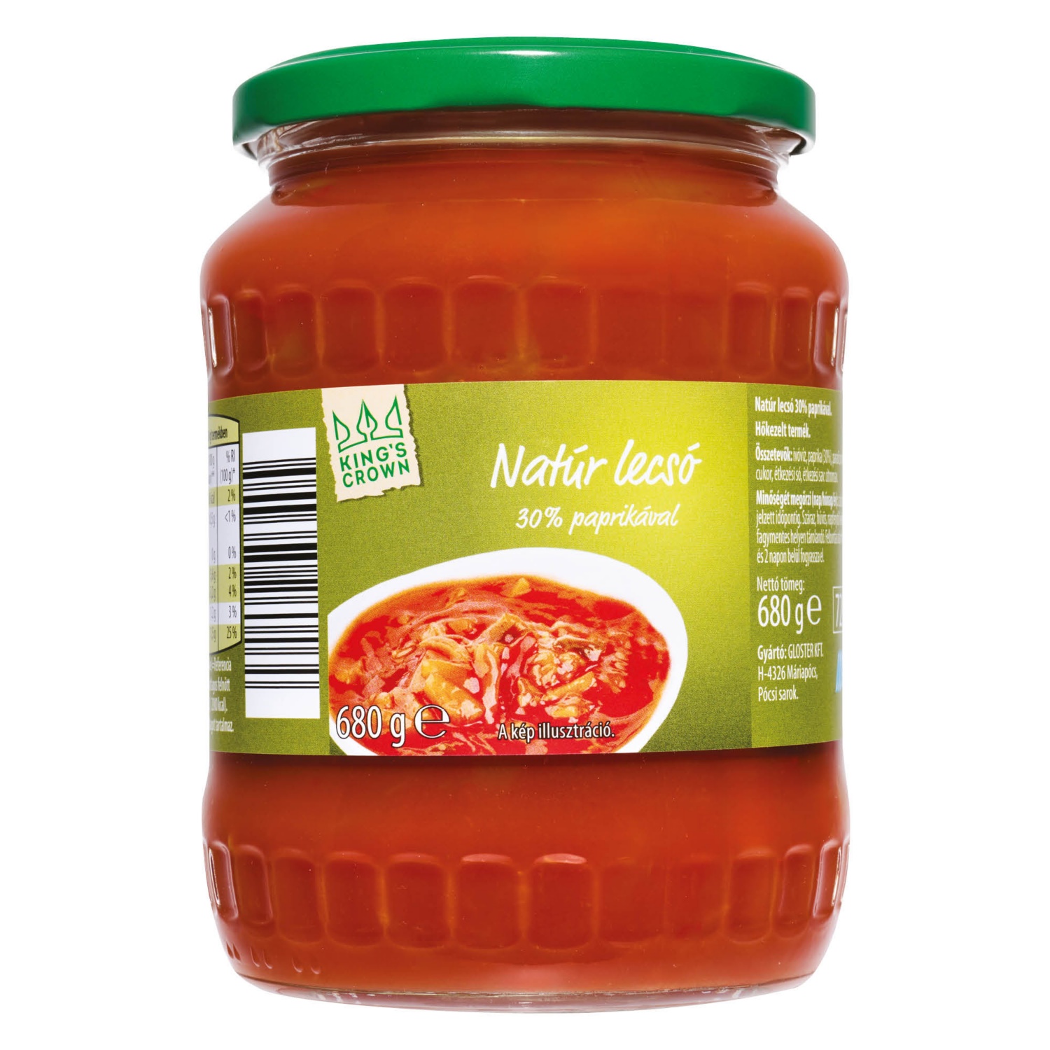 KINGS CROWN Natúr lecsó, 680 g