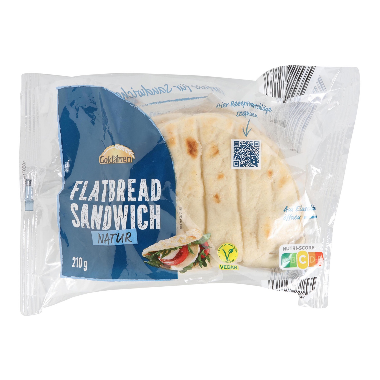 GOLDÄHREN Flatbread Sandwich, naturale