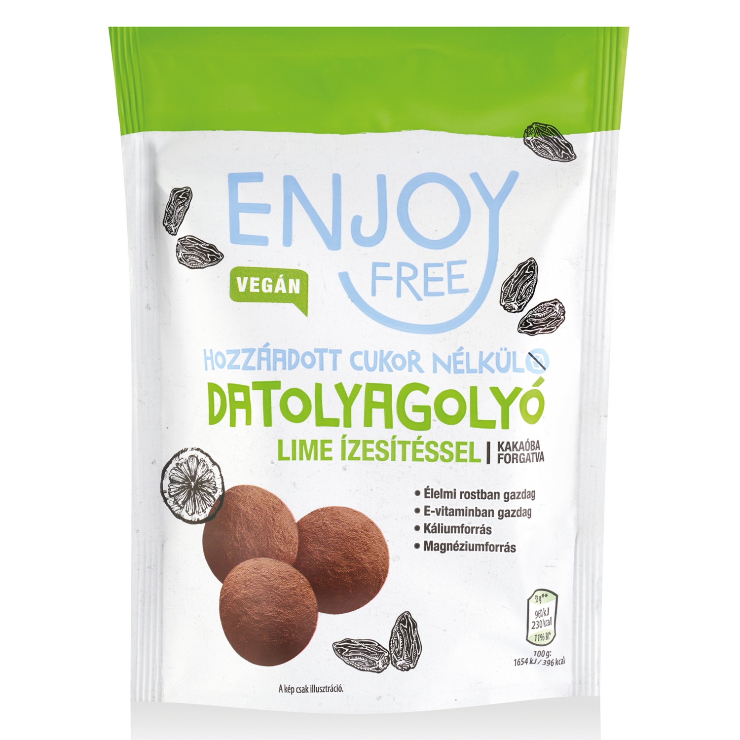 Datolyagolyó 58g, Lime