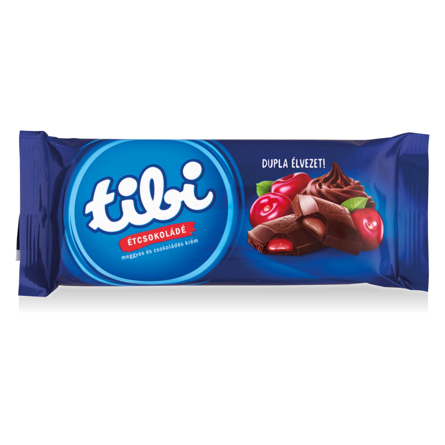 TIBI Táblás étcsokoládé, meggyes, 90 g