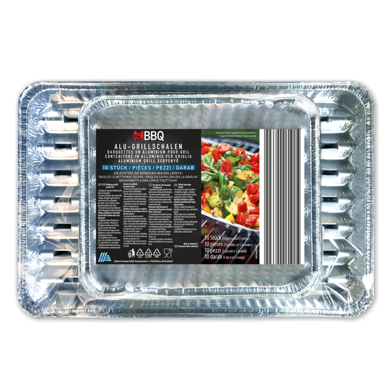 BBQ BBQ Grillschalen eckig, 10-teilig