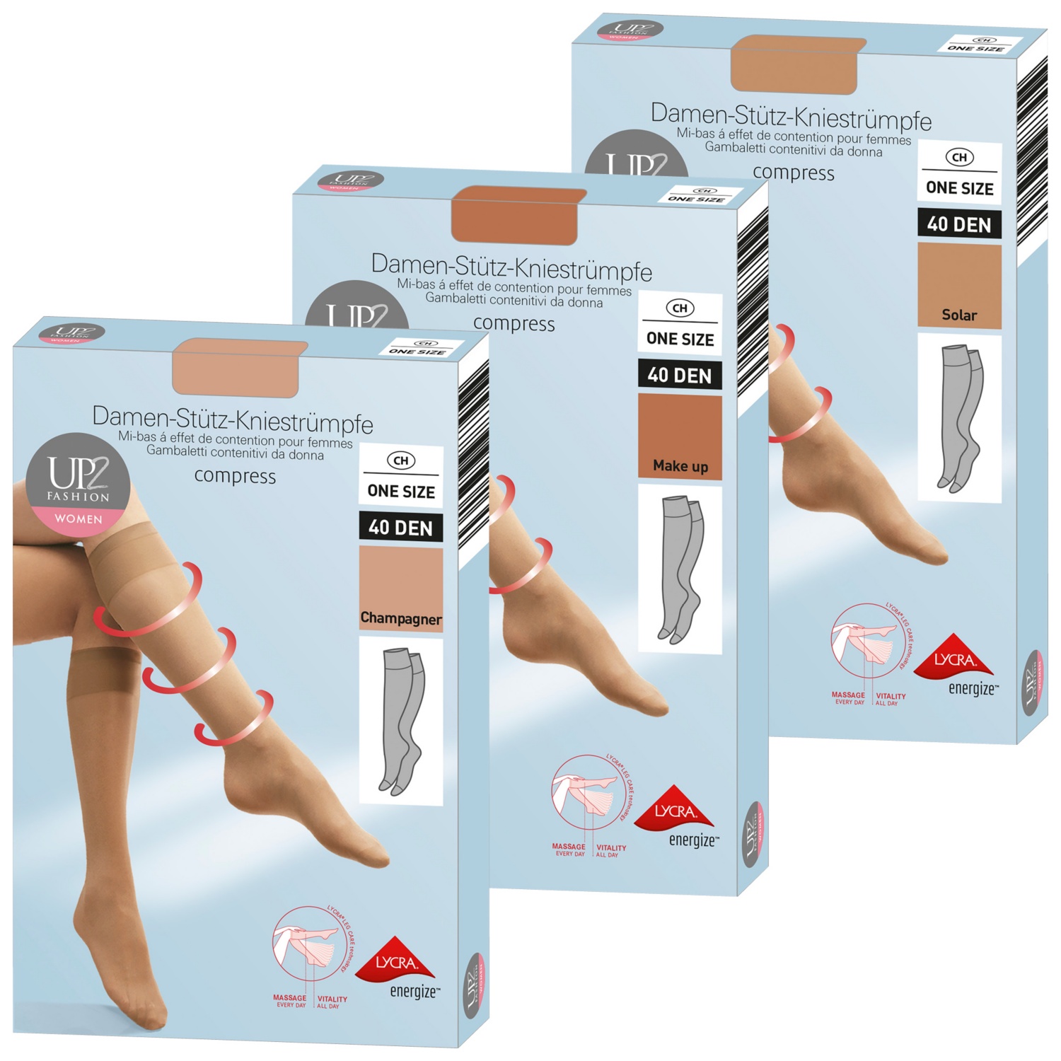 UP 2 FASHION WOMEN Chaussettes de contention, chair