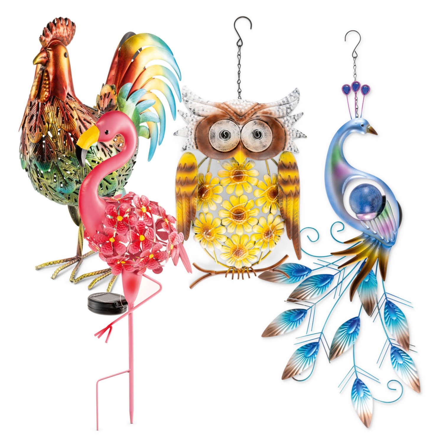 BELAVI Fém napelemes LED-figura