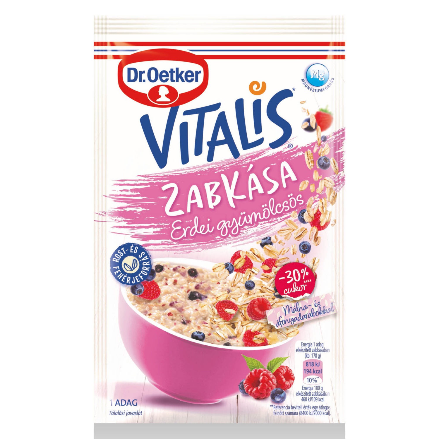 DR. OETKER Vitalis zabkása, erdei gyümölcsös, 53 g