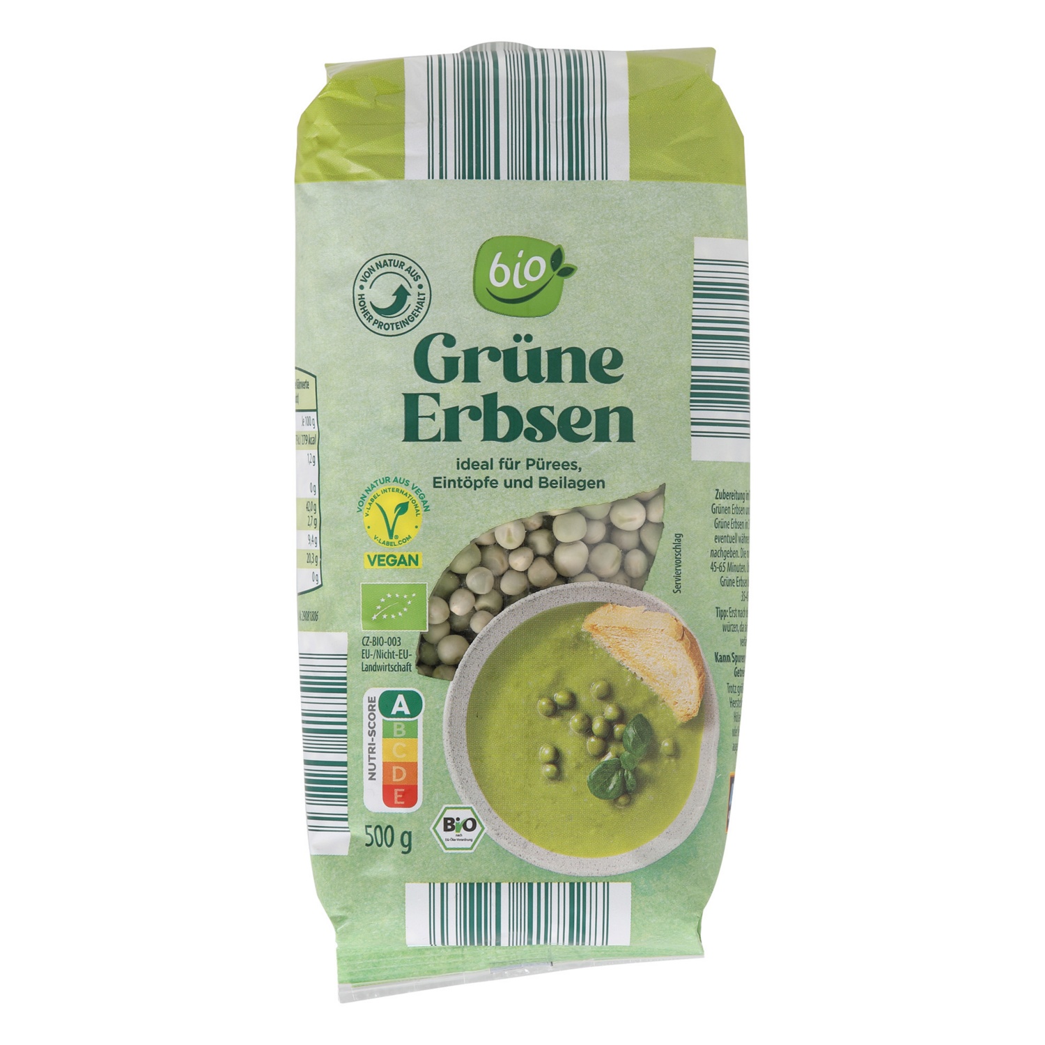 BIO Legumi, piselli verdi