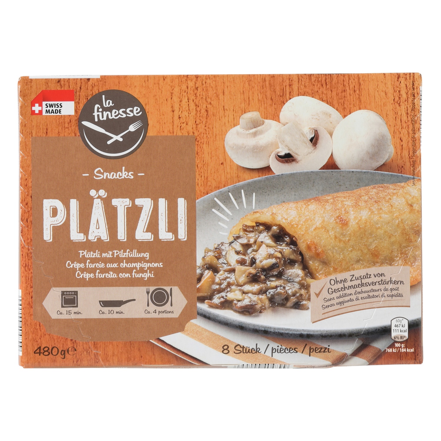 PRIMANA Gefüllte Plätzli, Pilze