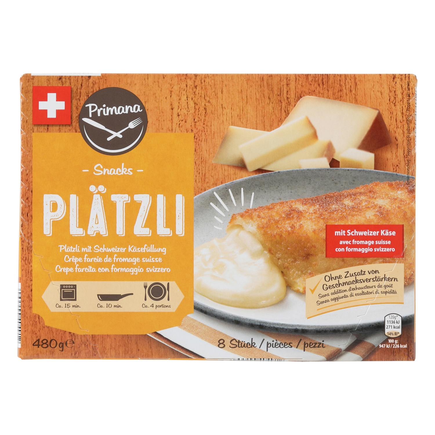 PRIMANA Gefüllte Plätzli, Käse