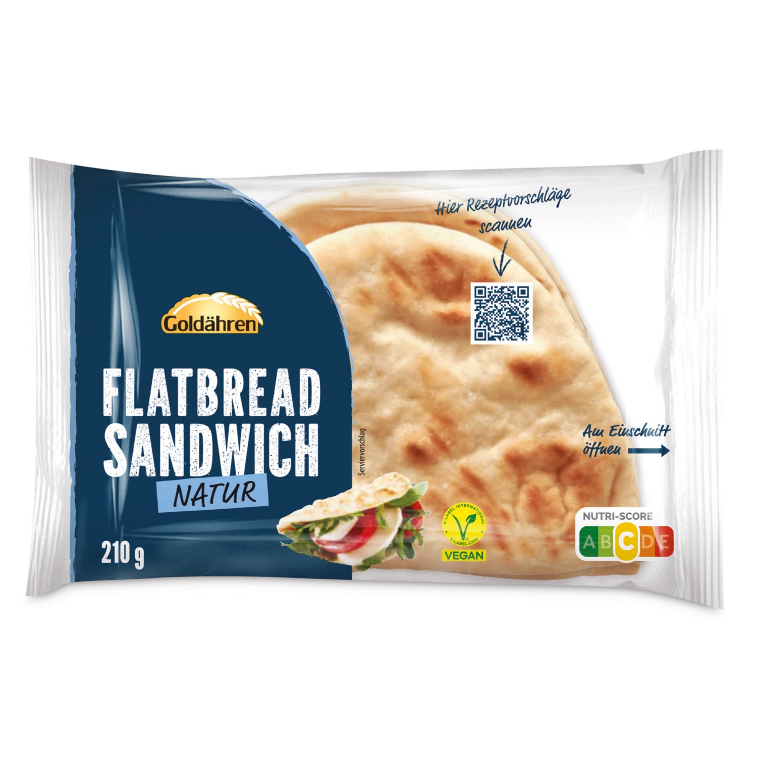 GOLDÄHREN Lepénykenyér, natúr, 210 g