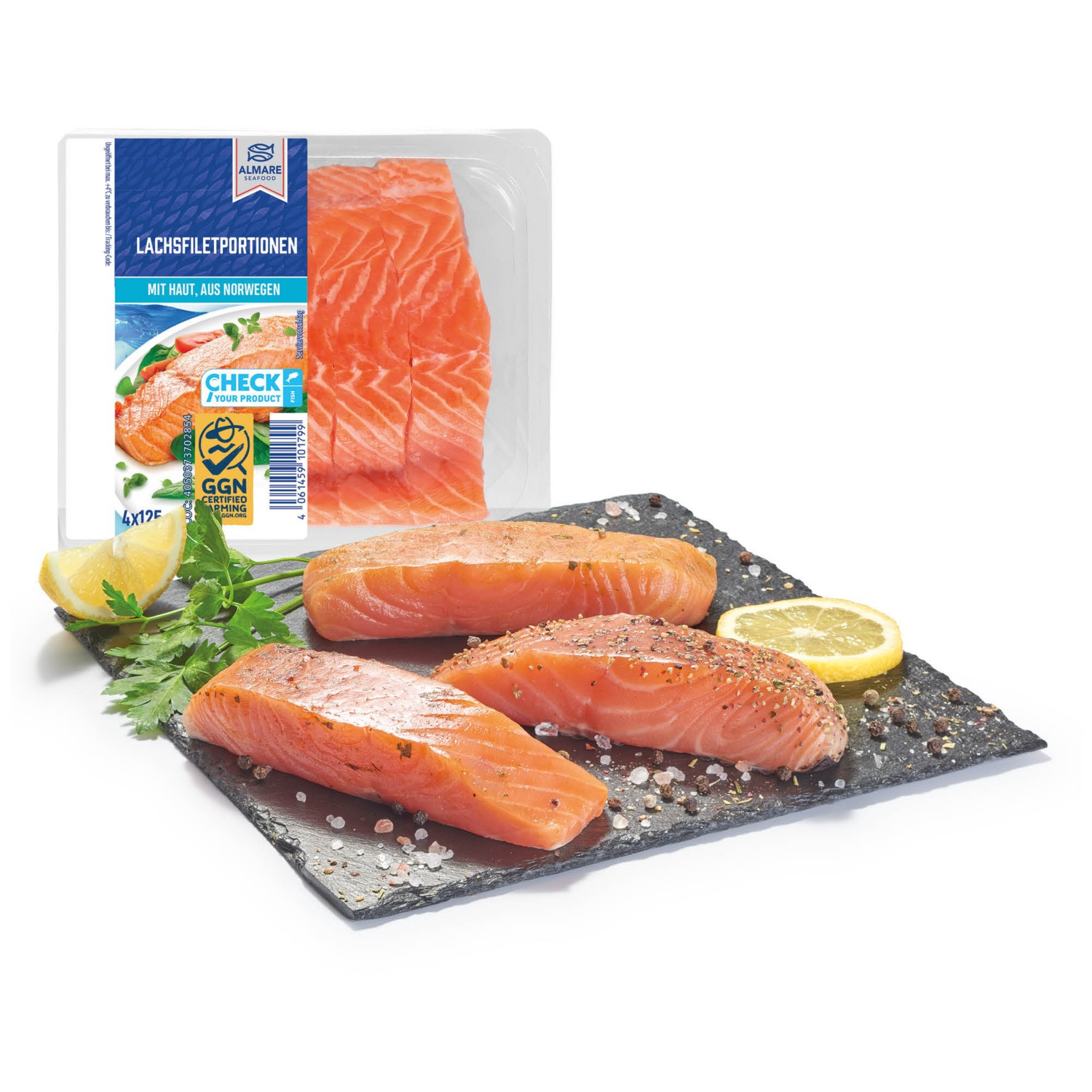 ALMARE SEAFOOD Friss lazacfilé, 4 szelet