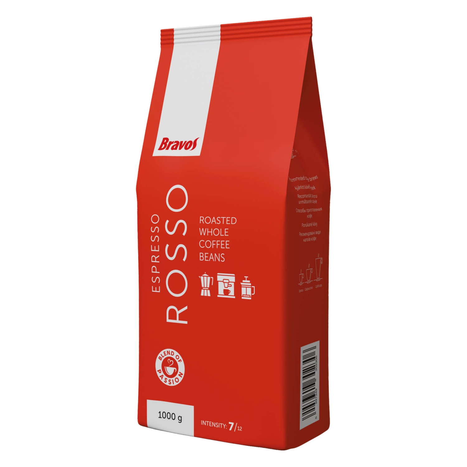 BRAVOS Szemes kávé, Espresso Rosso, 1 kg