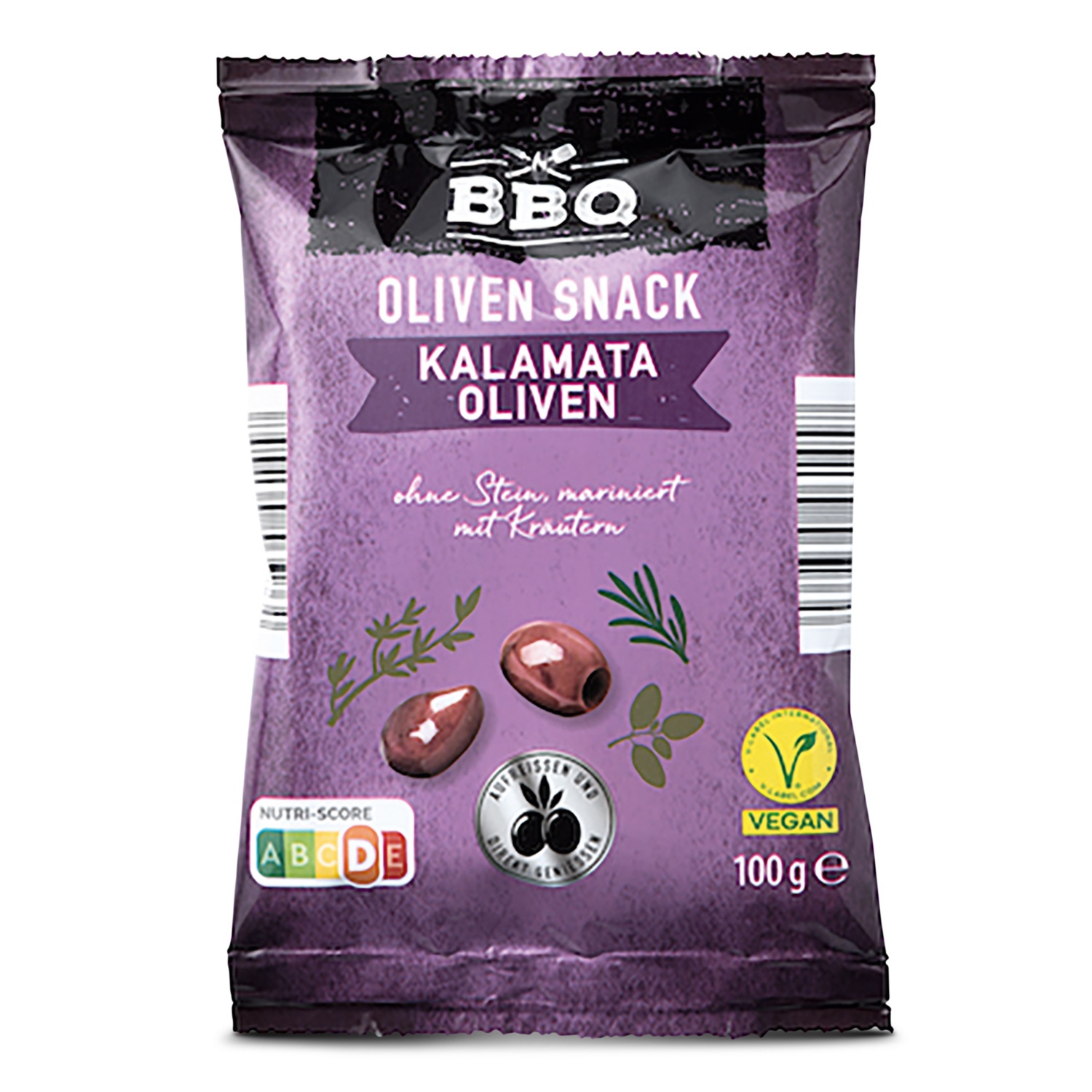 BBQ Oliven Snack, Kalamata Oliven
