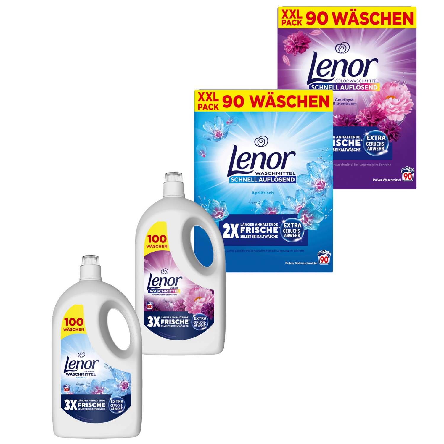 LENOR Waschmittel flüssig und Pulver