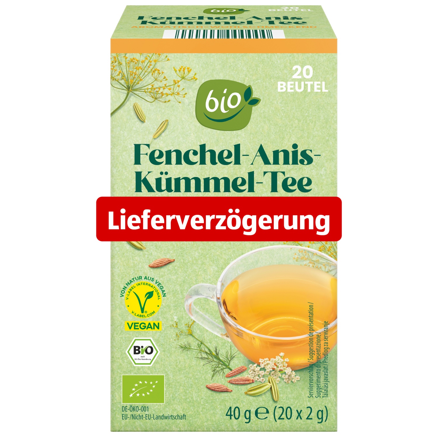BIO Klassik Kräutertee, Fenchel-Anis-Kümmel