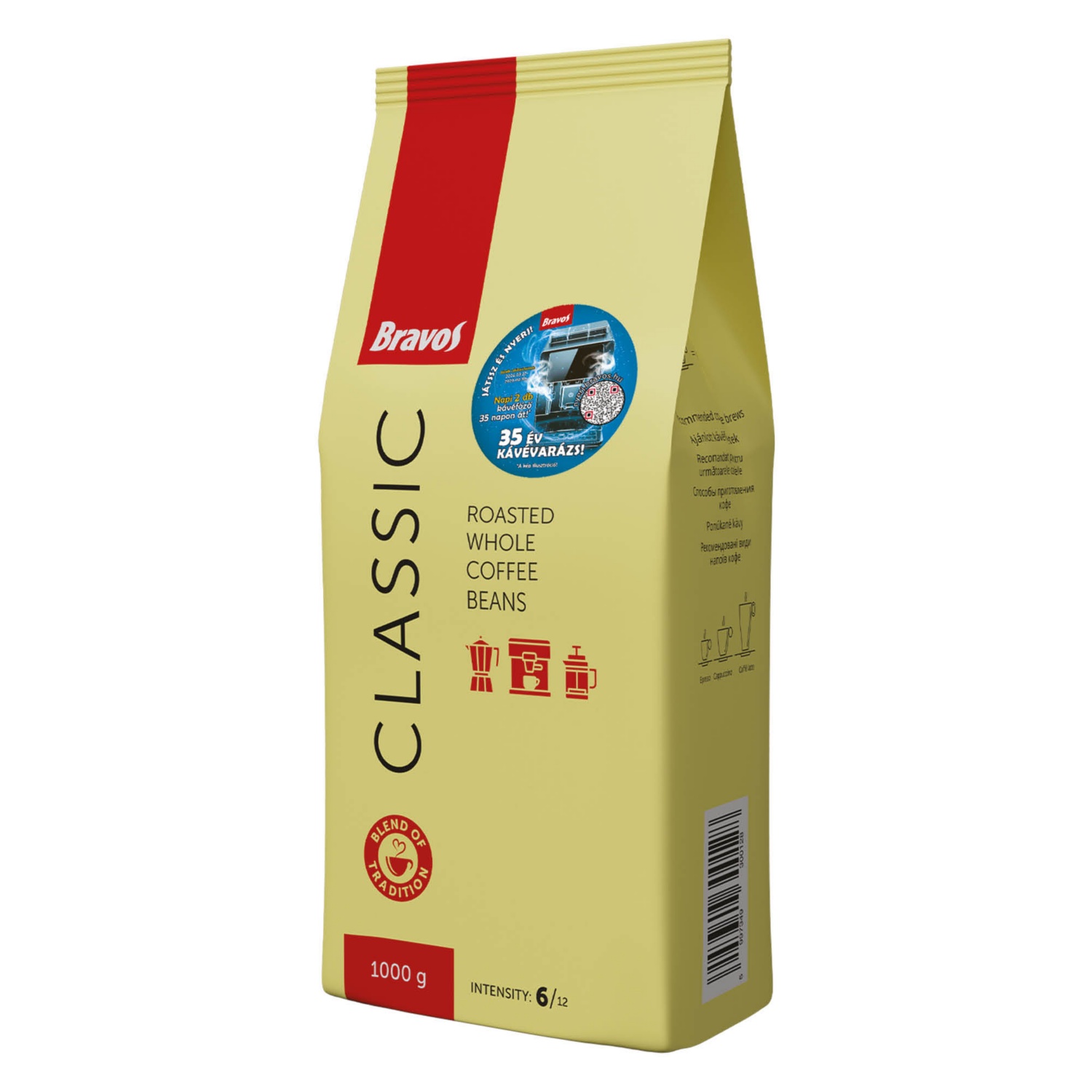 BRAVOS Szemes kávé, Classic, 1 kg