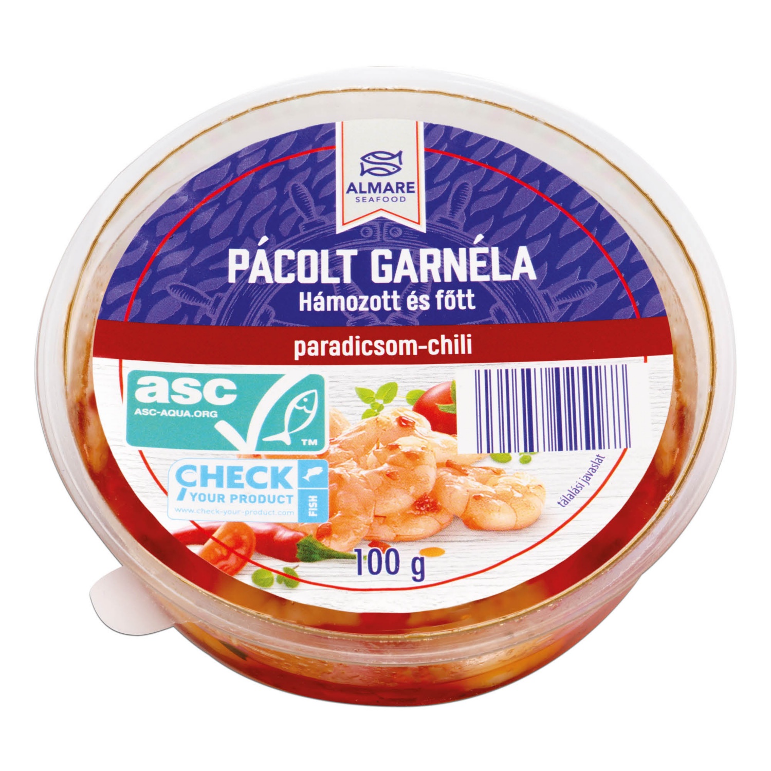 ALMARE SEAFOOD Pácolt garnéla, paradicsomos-chilis, 100 g