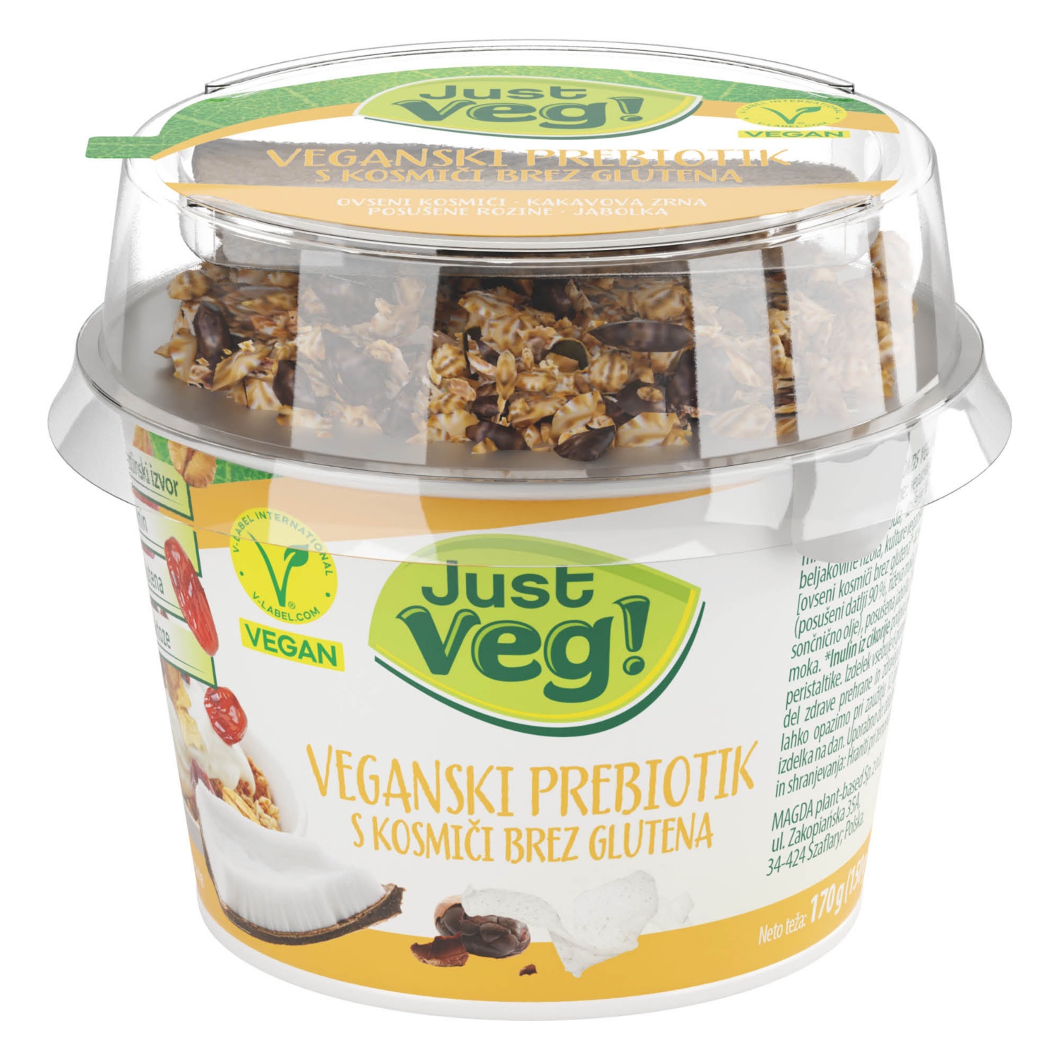 JUST VEG! Vegán gurt, müzlivel, 170 g