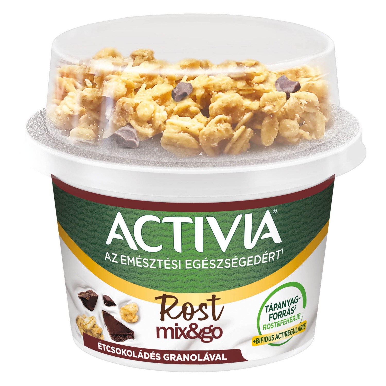 DANONE Activia Mix & Go, étcsokoládés, granolával, 165 g