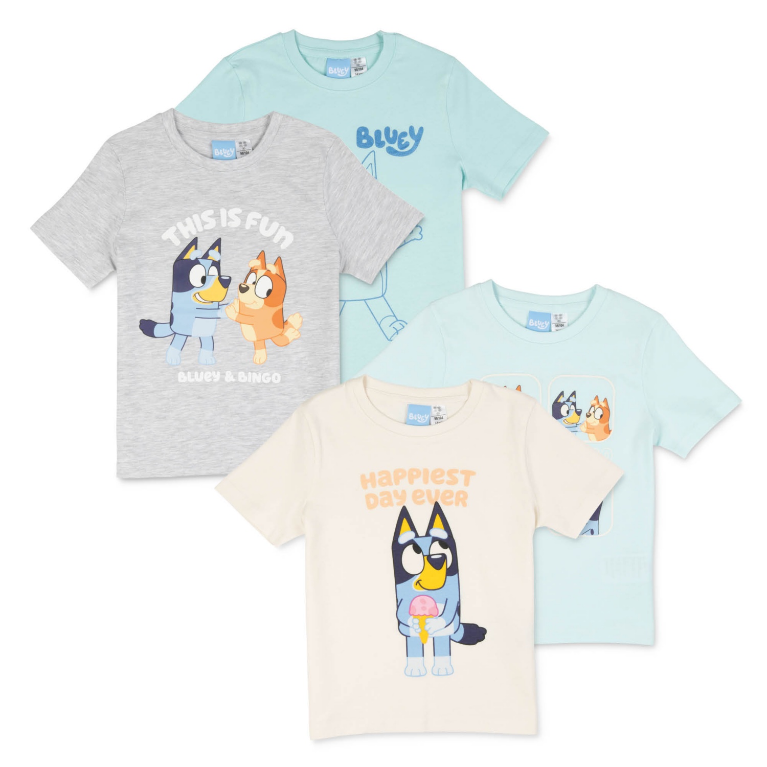 BLUEY Gyermek licenc póló, 2 darab