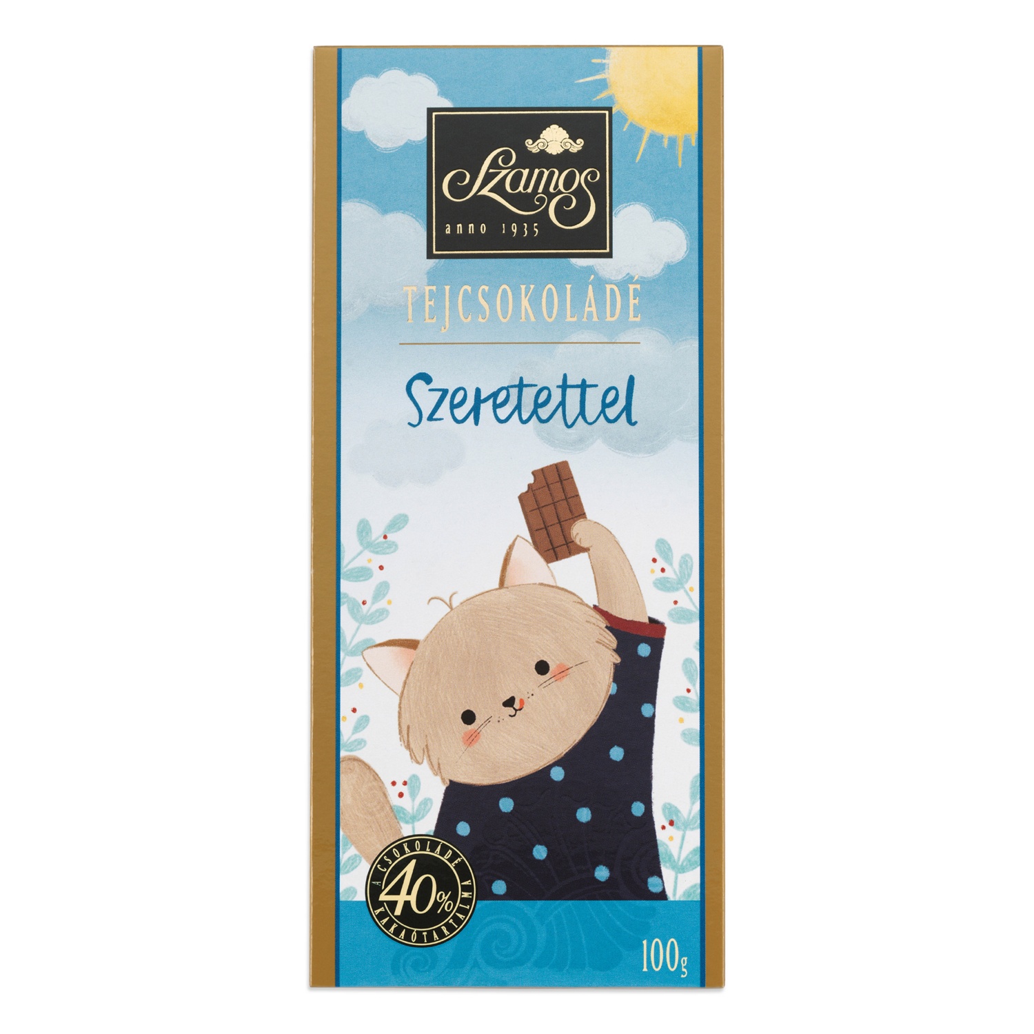 SZAMOS Táblás csokoládé, Tejcsokoládé, 100 g