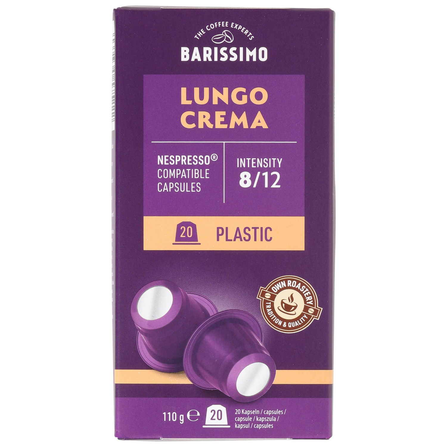BARISSIMO Capsules de café Lungo Crema 20 NCC