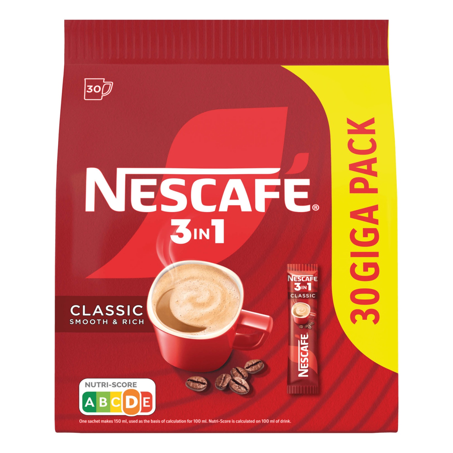 NESCAFÉ Kávé 3 az 1-ben, 30 tasak