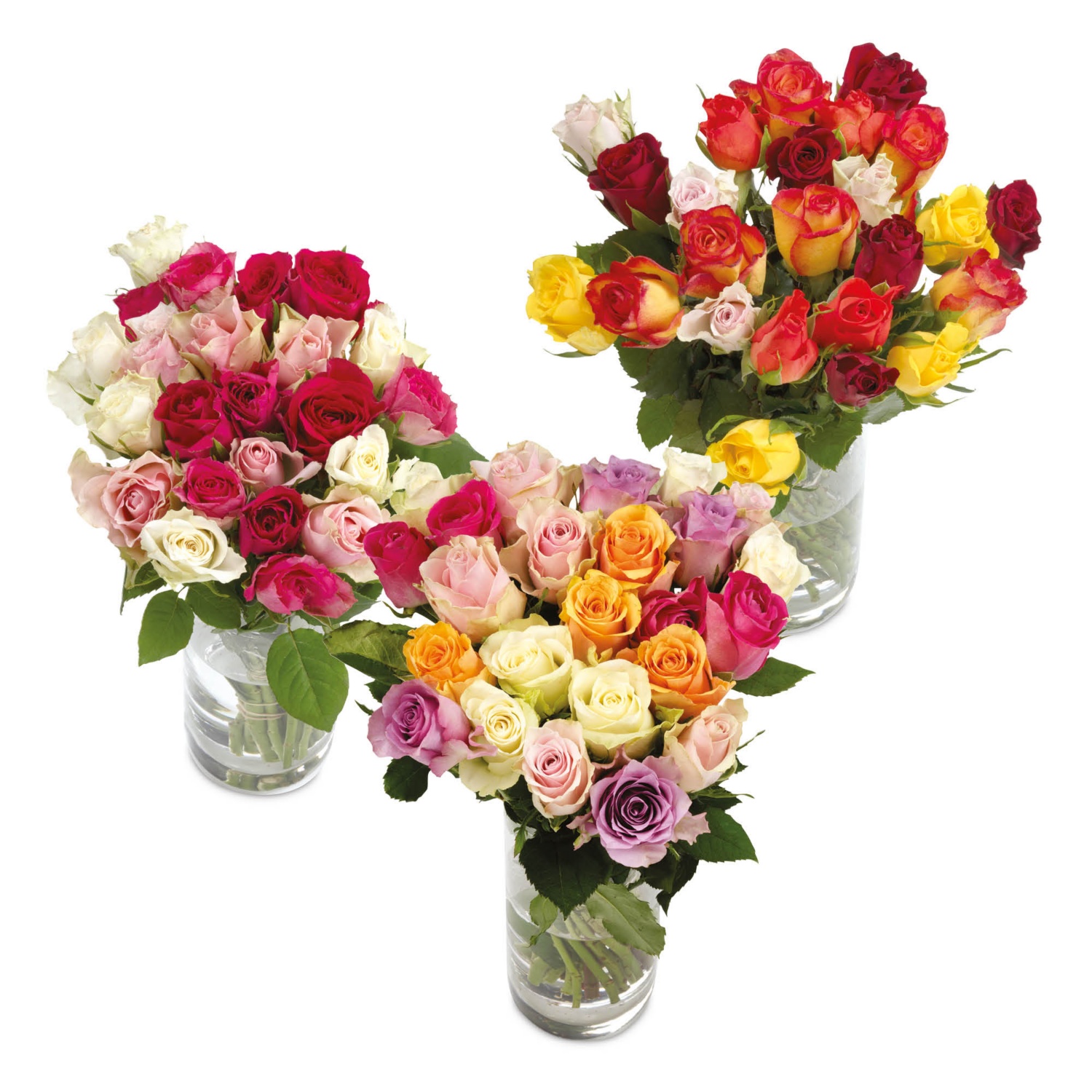 Színes rózsacsokor