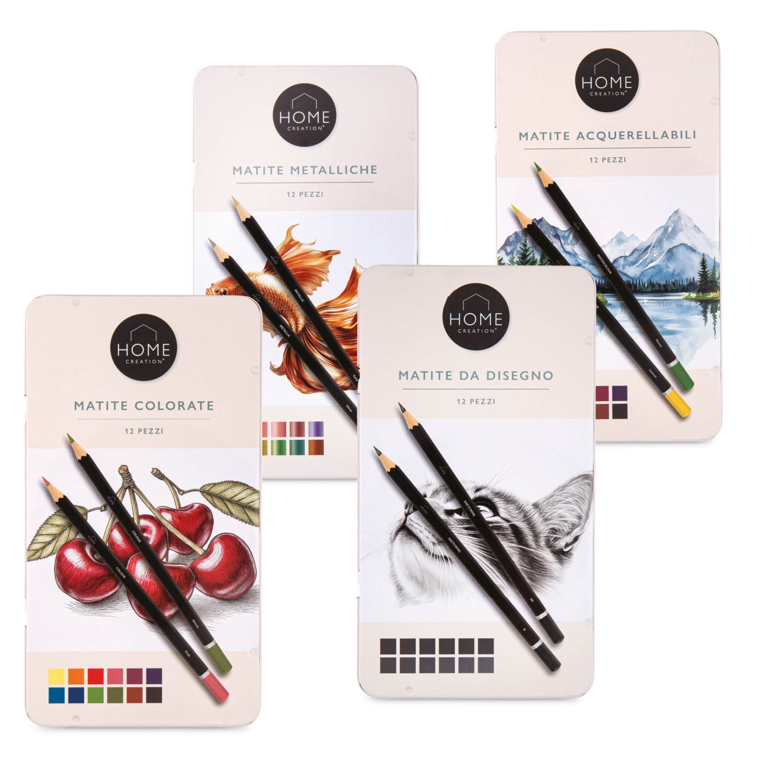 HOME CREATION Művészceruza-készlet, 12 darabos