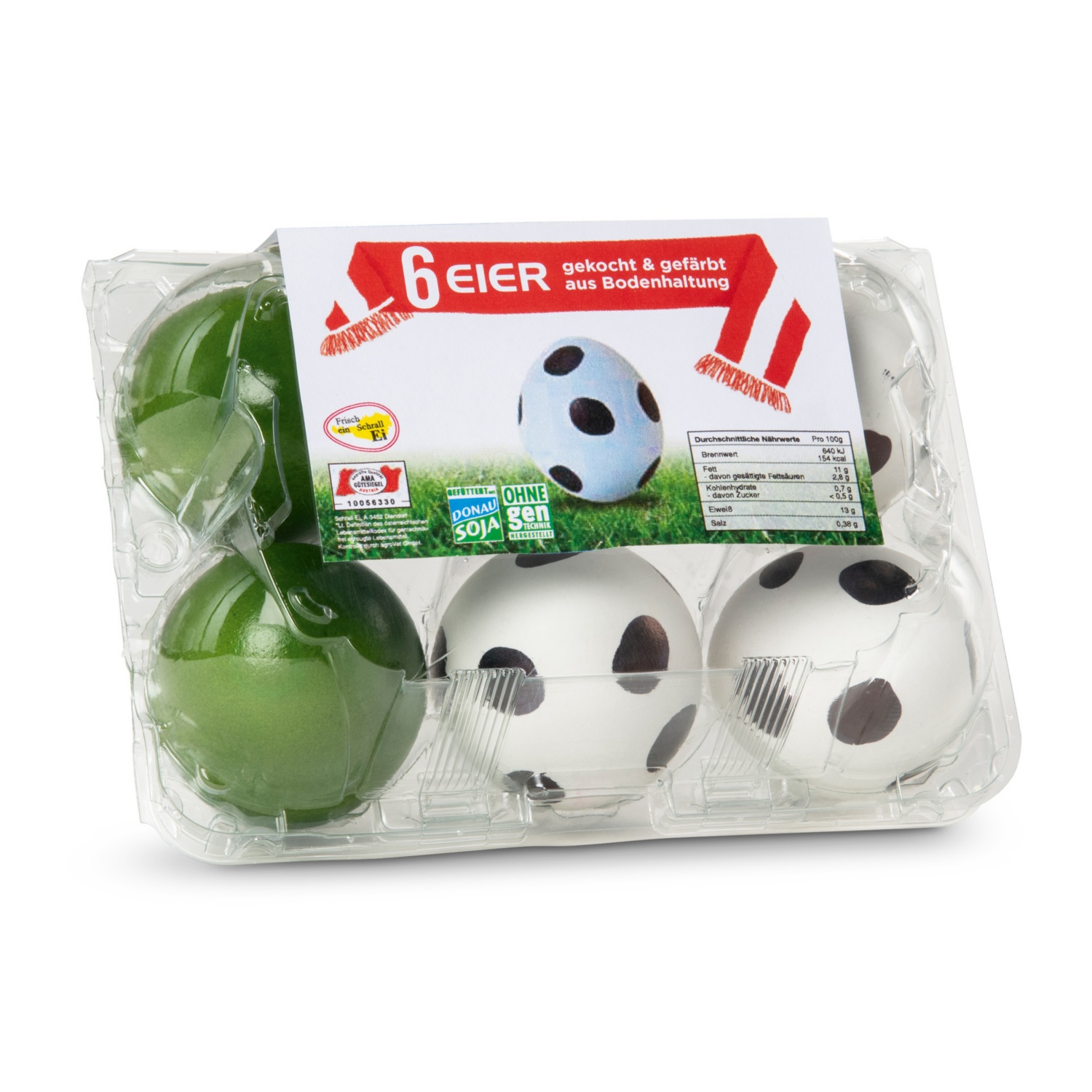 Eier im Fußball-Look
