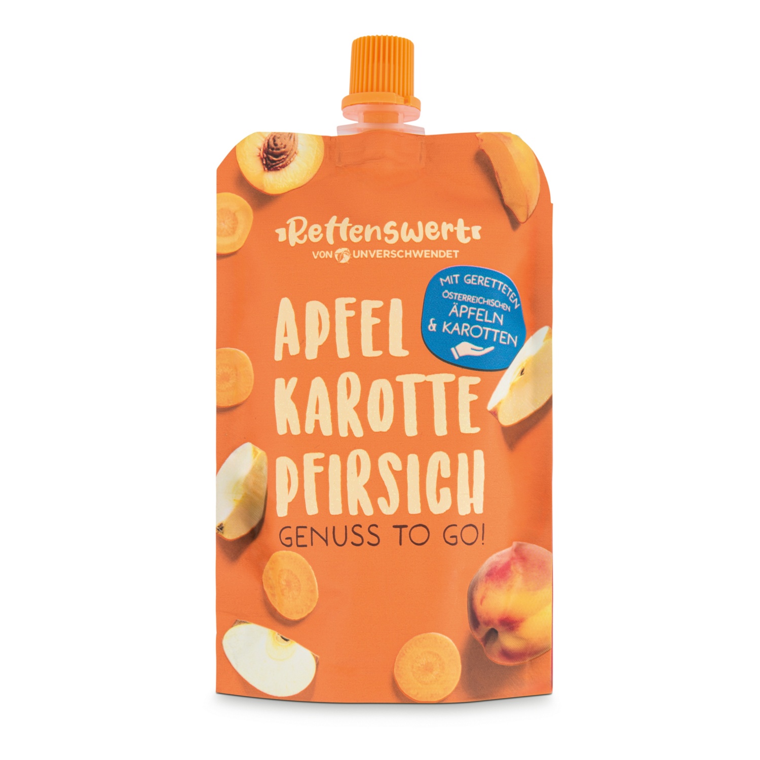 RETTENSWERT Fruchtsnack, Apfel-Karotte-Pfirsich