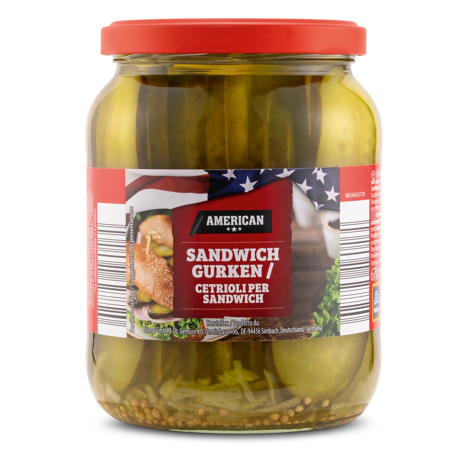 AMERICAN Sandwich-/Burgergurken, Sandwichgurken