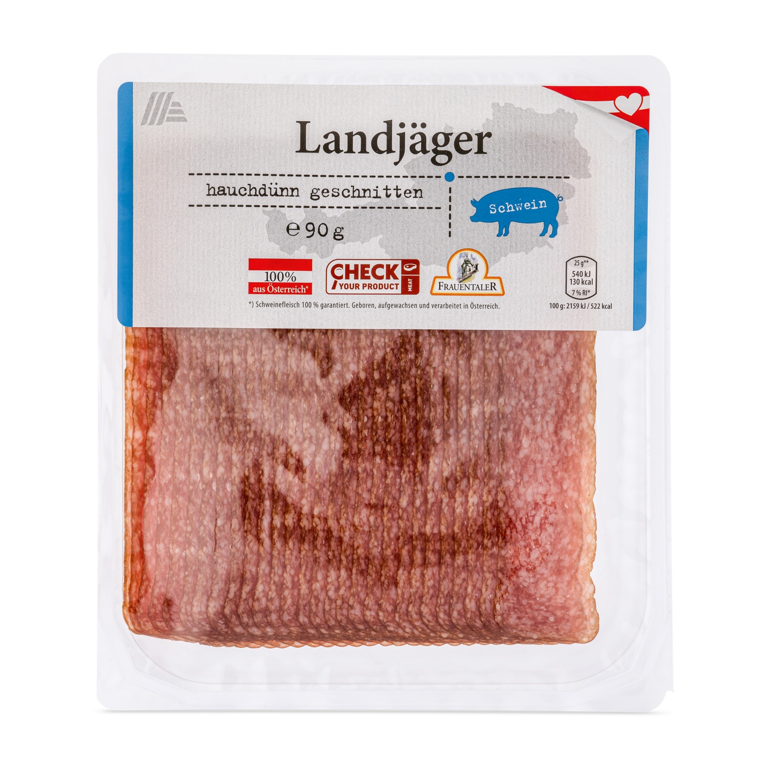 GENUSS 100% AUS ÖSTERREICH Landjäger hauchdünn geschnitten