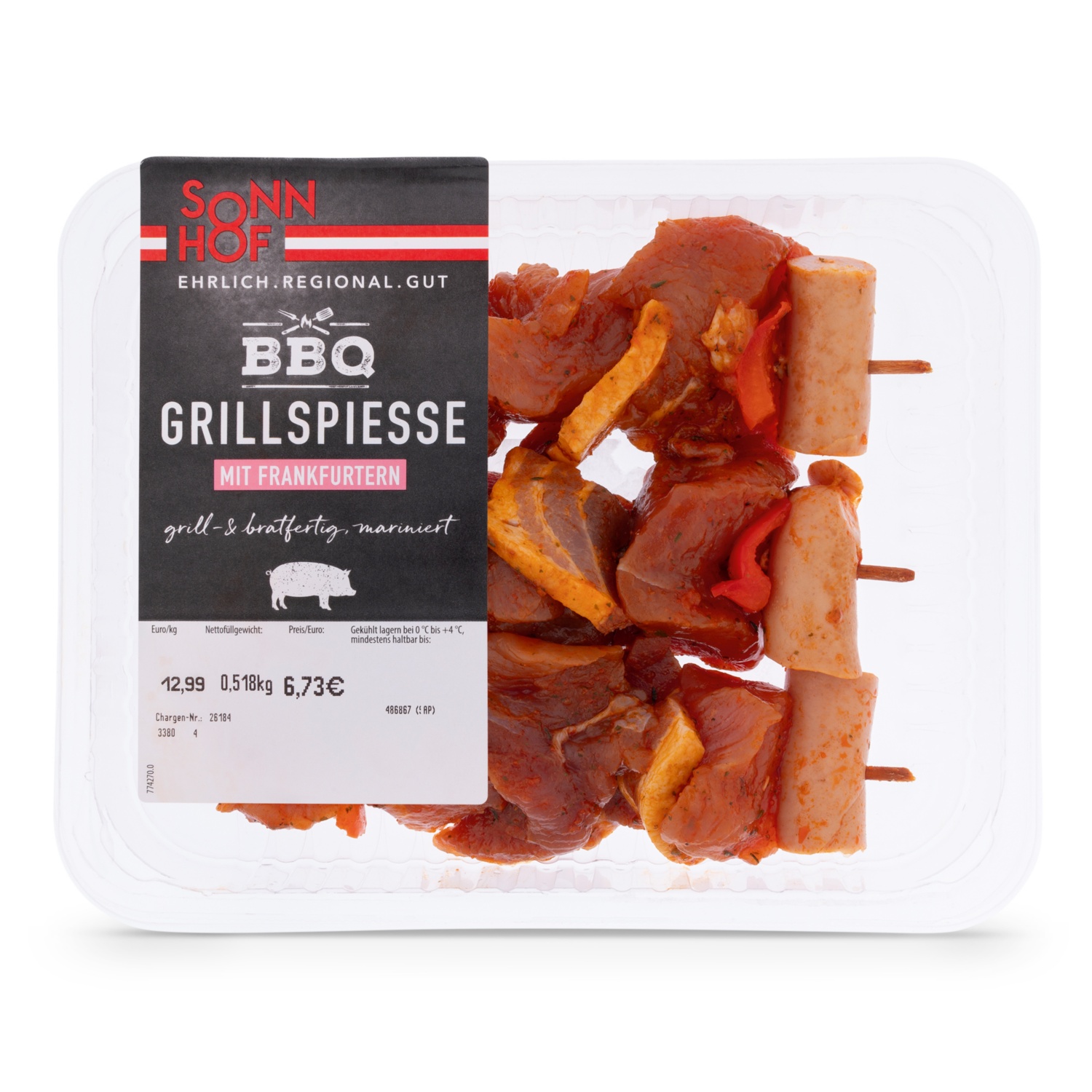 BBQ Grillspieße vom Schwein, Klassik
