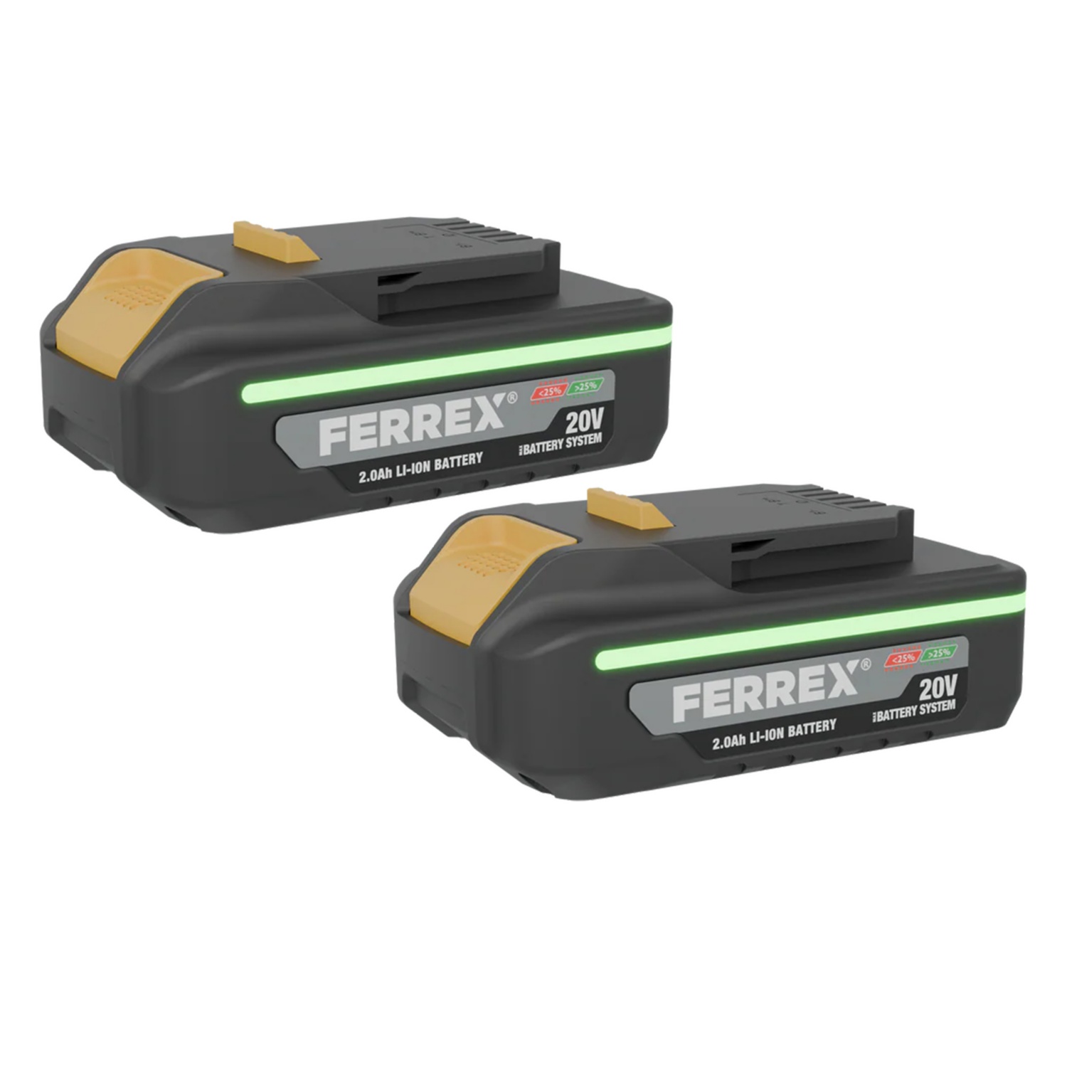 FERREX 2.0 Ah Akku-Set 20 V, Doppelpkg.