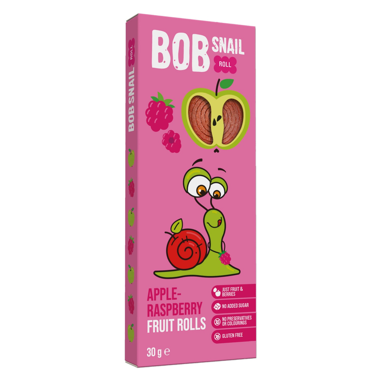 BOB SNAIL Gyümölcstekercs, alma-málna, 30 g