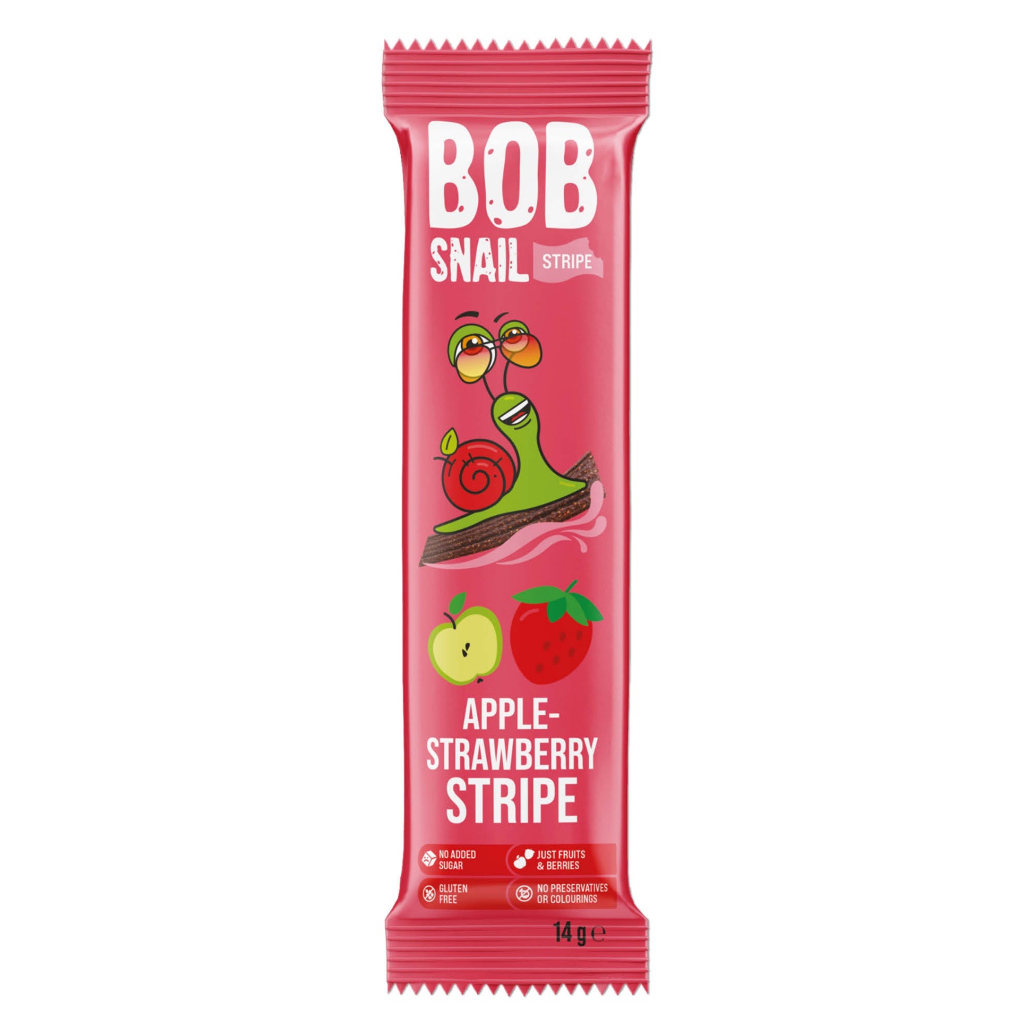 BOB SNAIL Gyümölcsszelet, alma-eper, 14 g