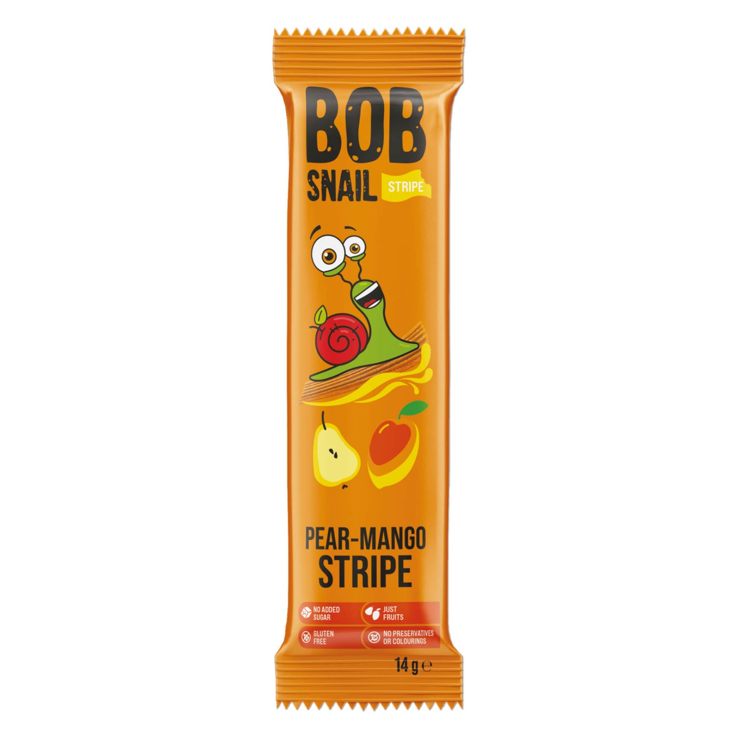 BOB SNAIL Gyümölcsszelet, körte-mangó, 14 g