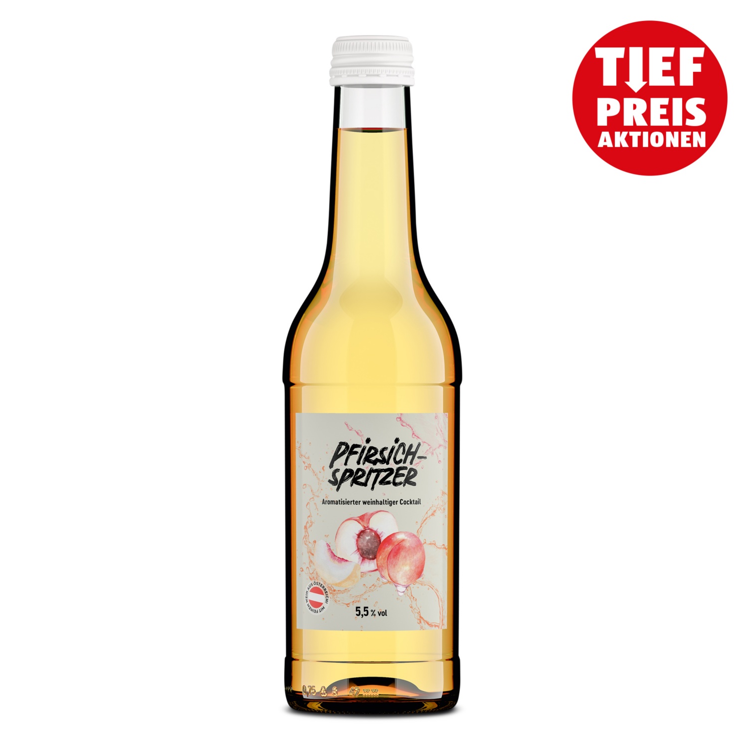 Spritzer mit Geschmack, Pfirsich