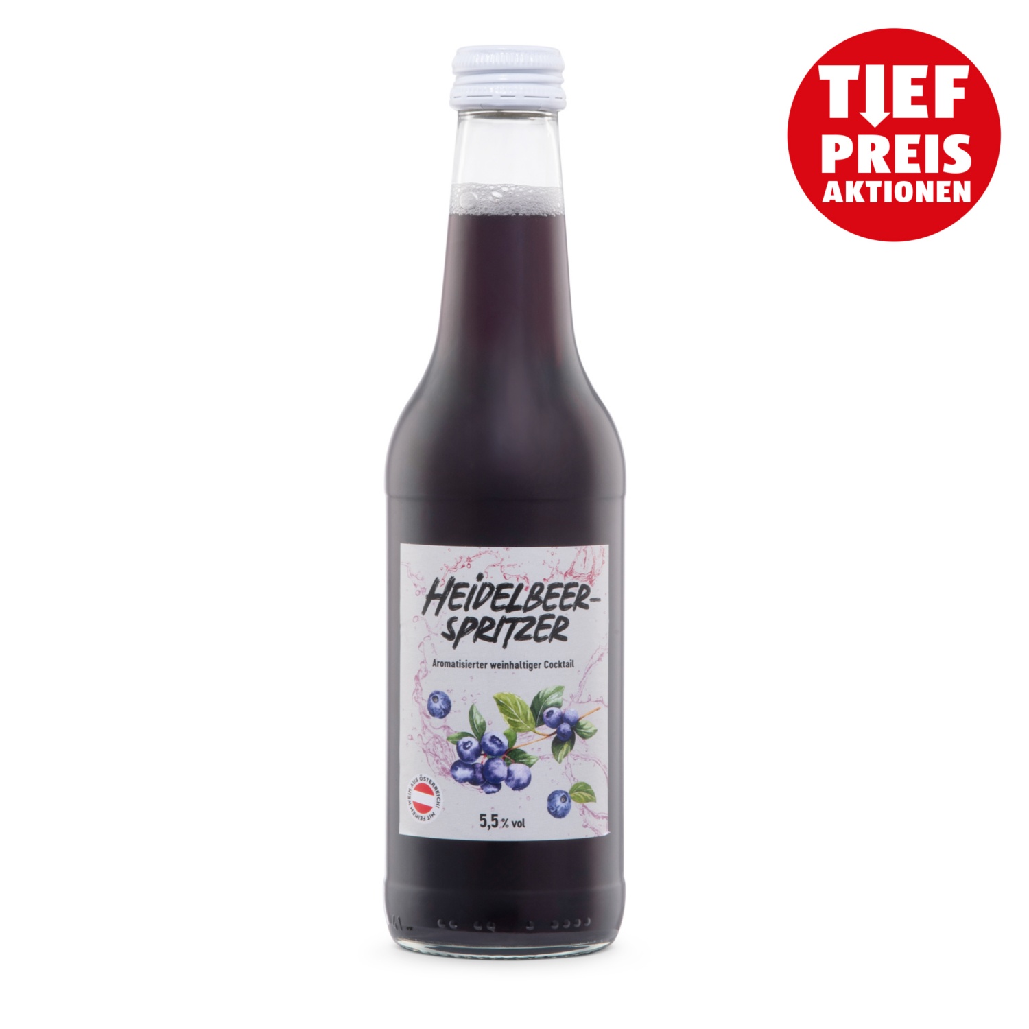 Spritzer mit Geschmack, Heidelbeere