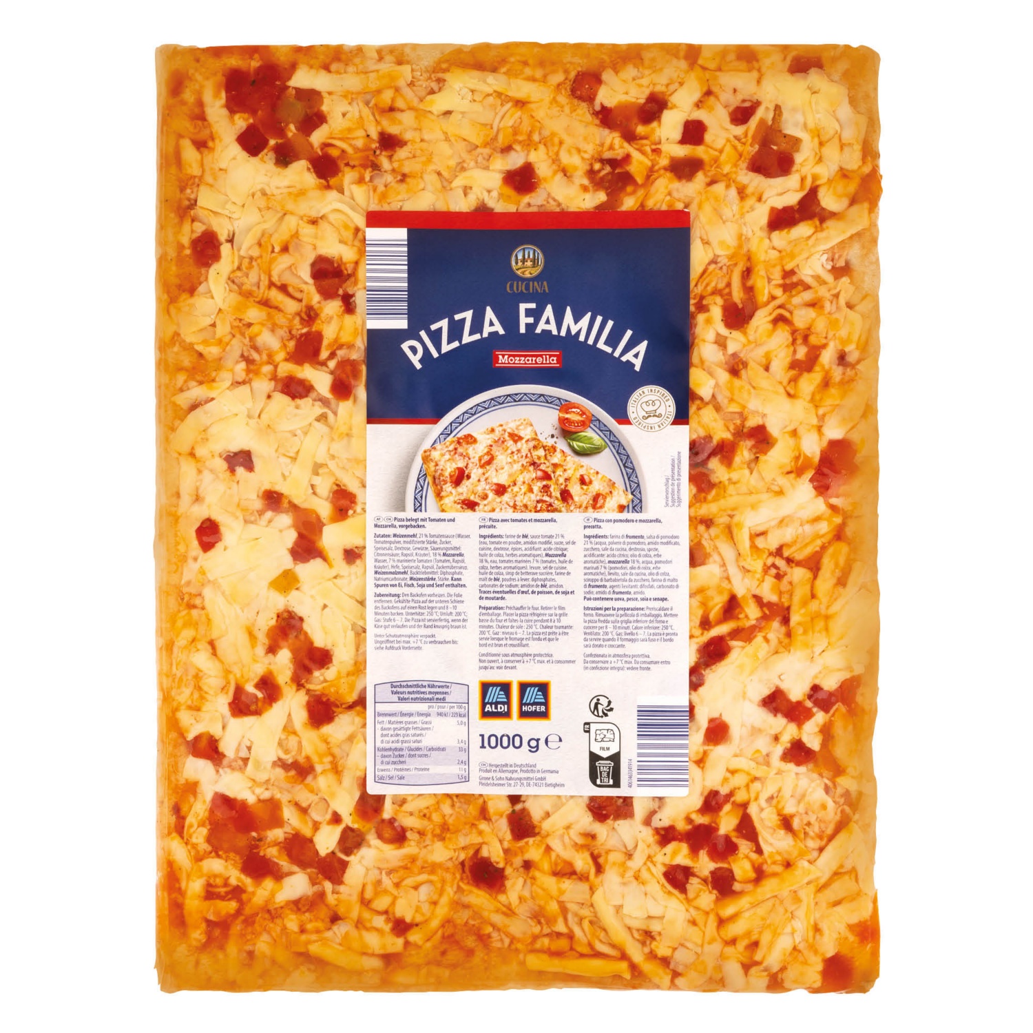 CUCINA XXL Pizza, Mozzarella, 1 kg