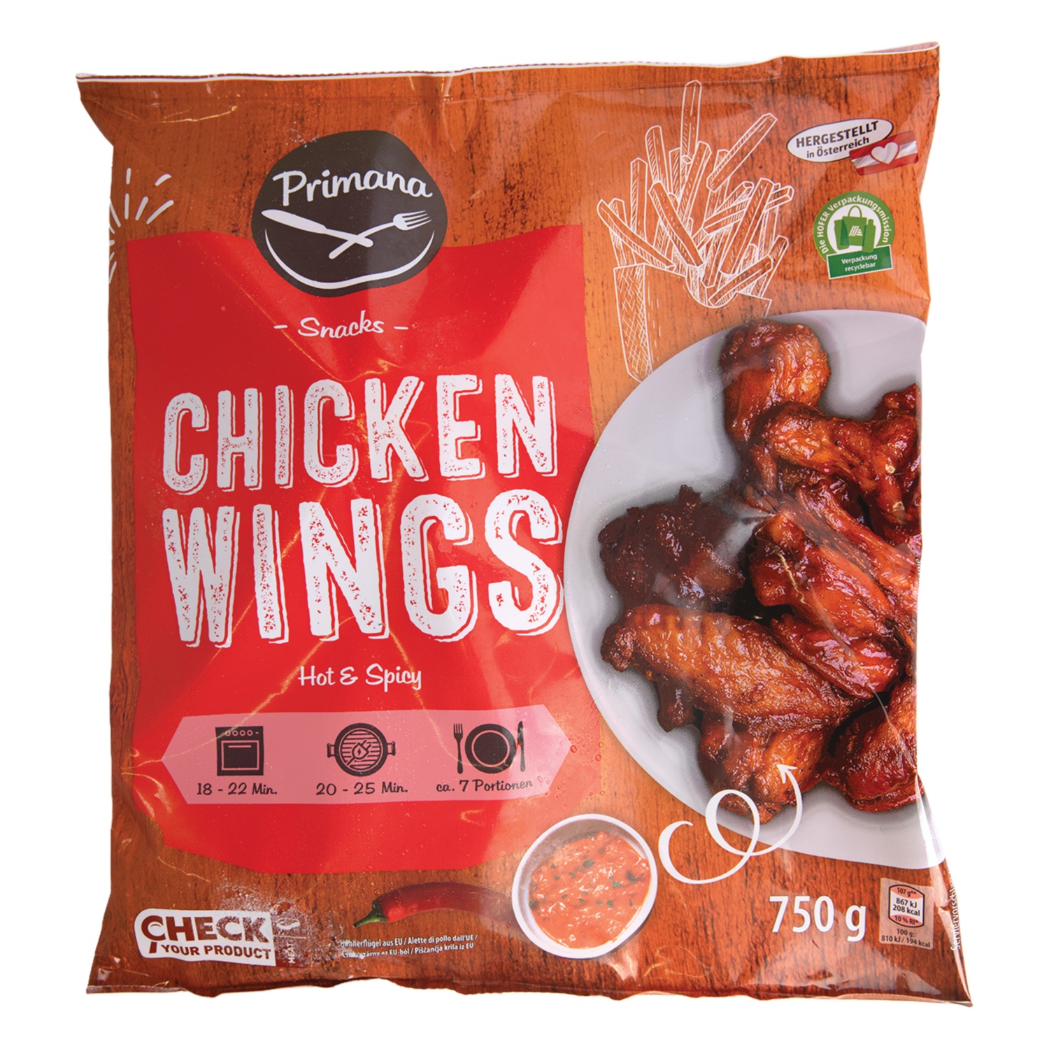 PRIMANA Chicken Wings, Hot & Spicy