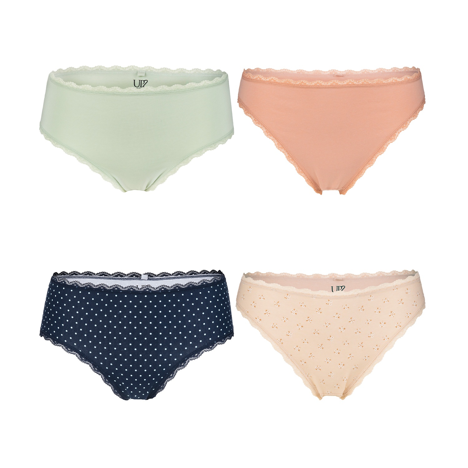 UP 2 FASHION WOMEN Intimo da donna in pizzo, 4 pezzi